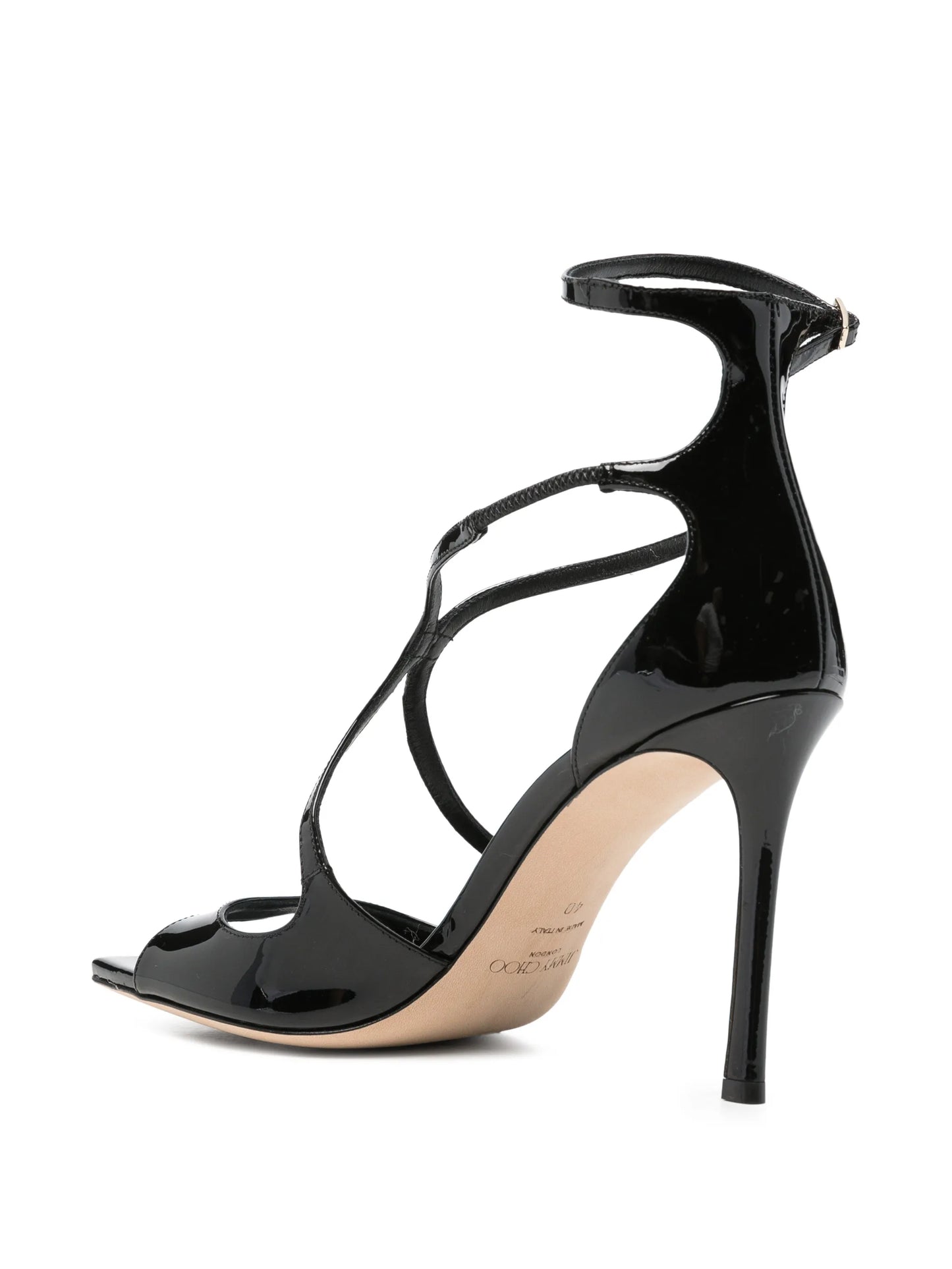 Azia 95 black patent leather sandals