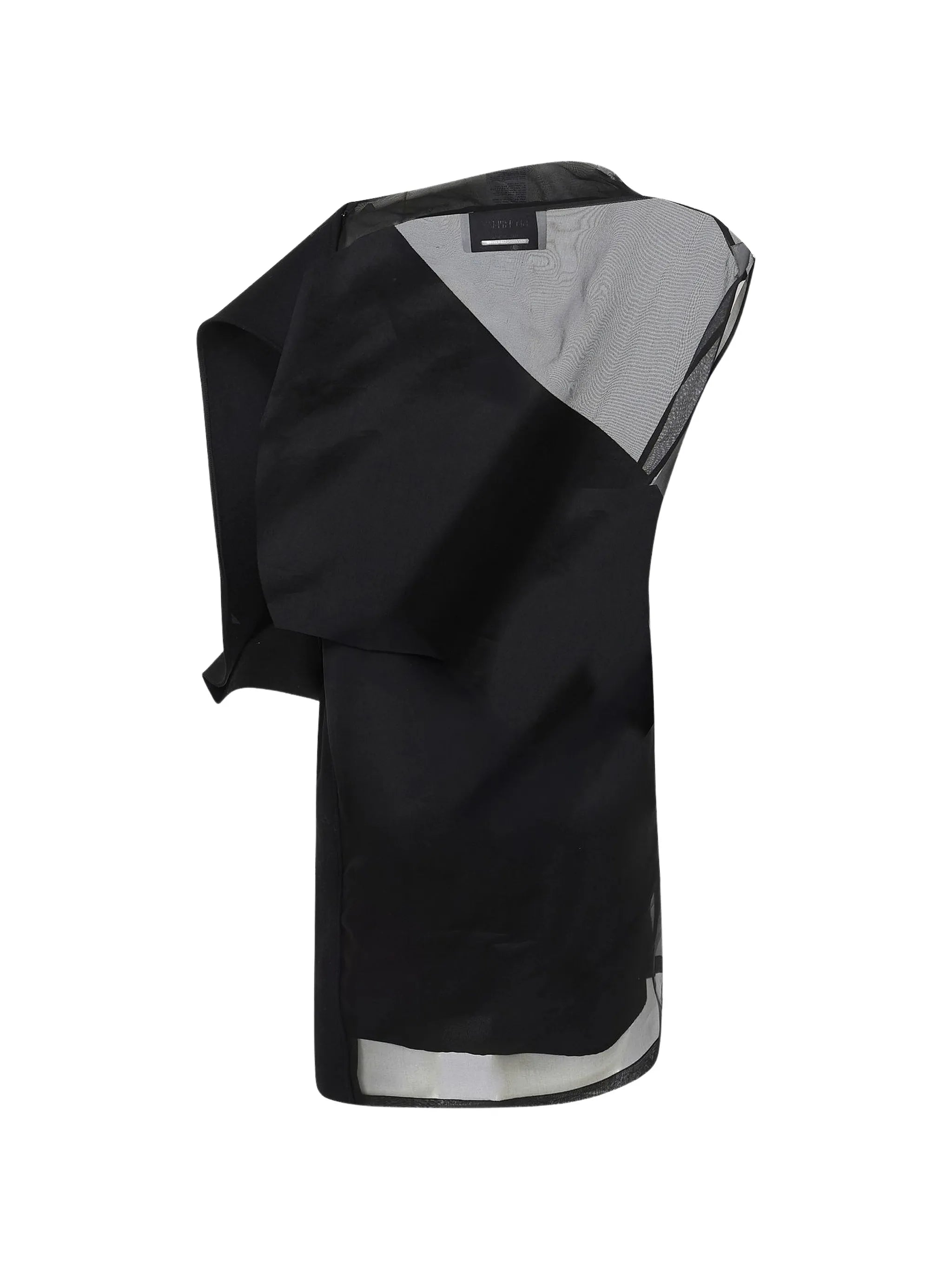 asymmetric-neck midi dress
