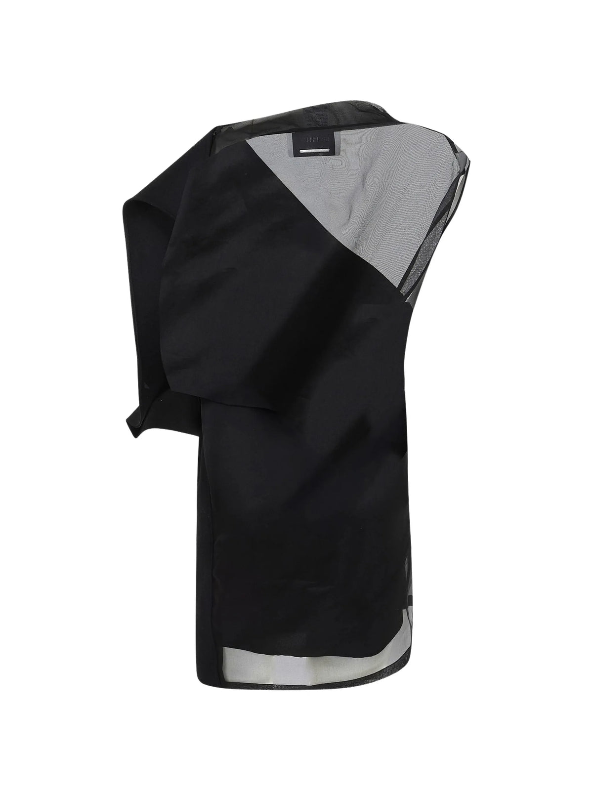 asymmetric-neck midi dress