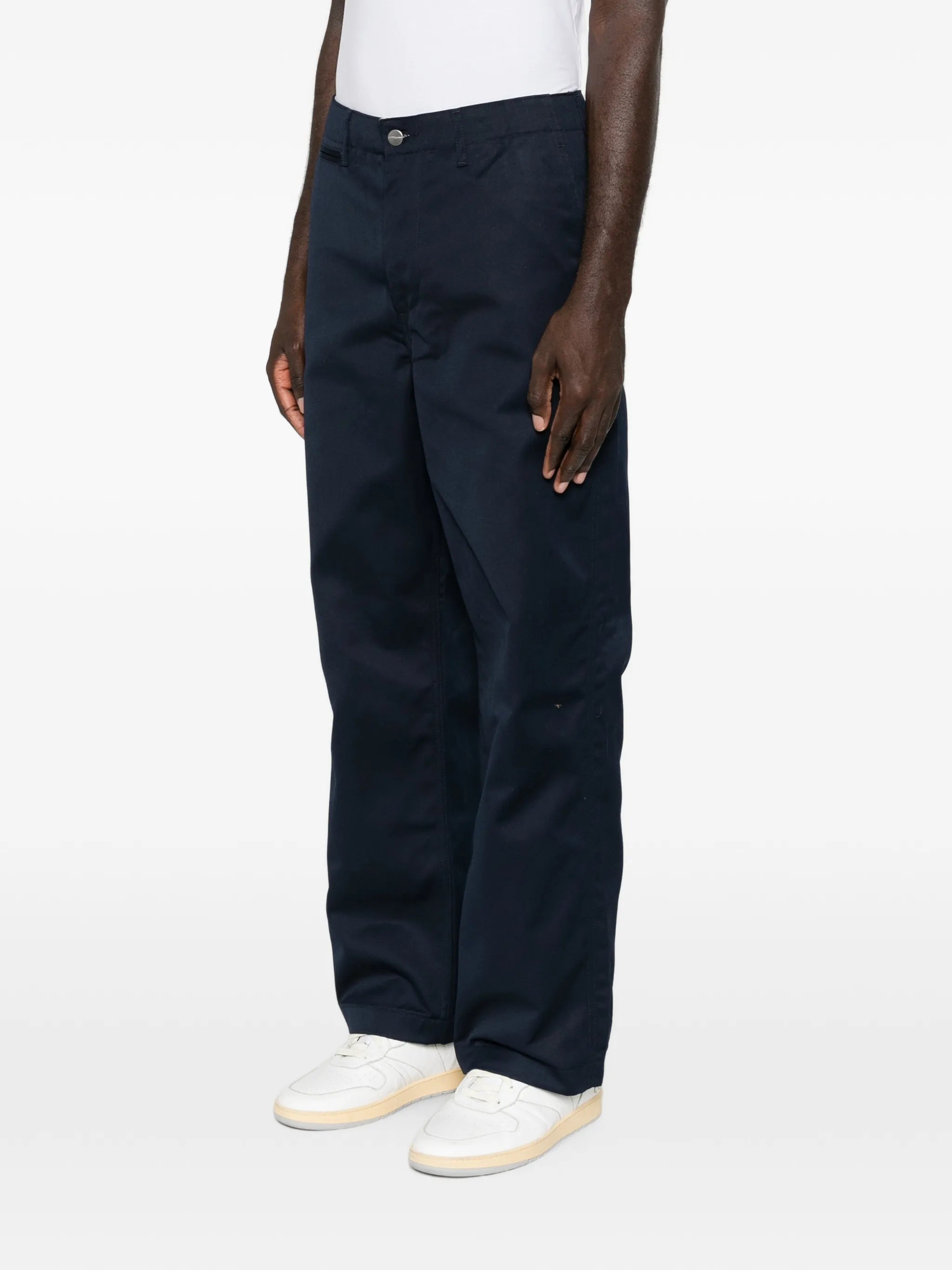 logo-patch straight-leg trousers