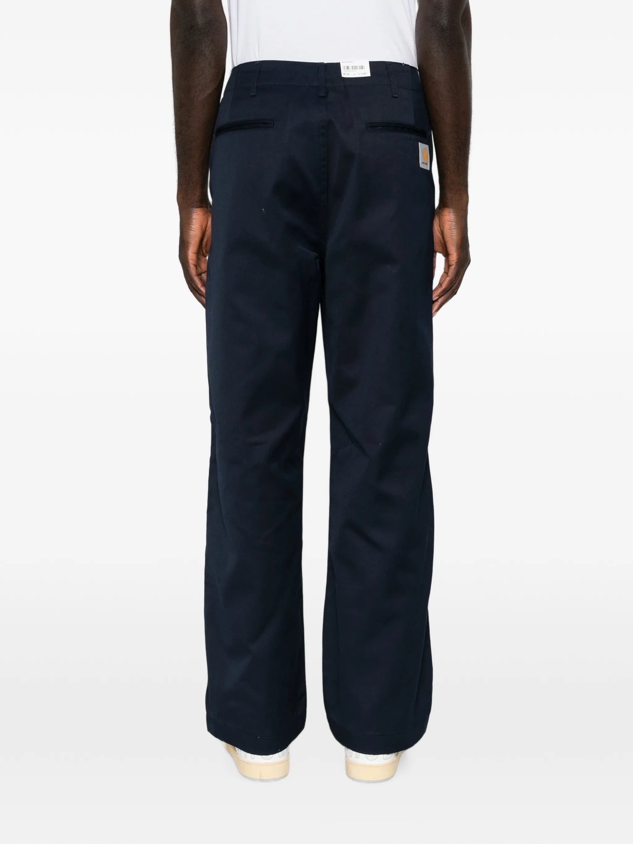 logo-patch straight-leg trousers