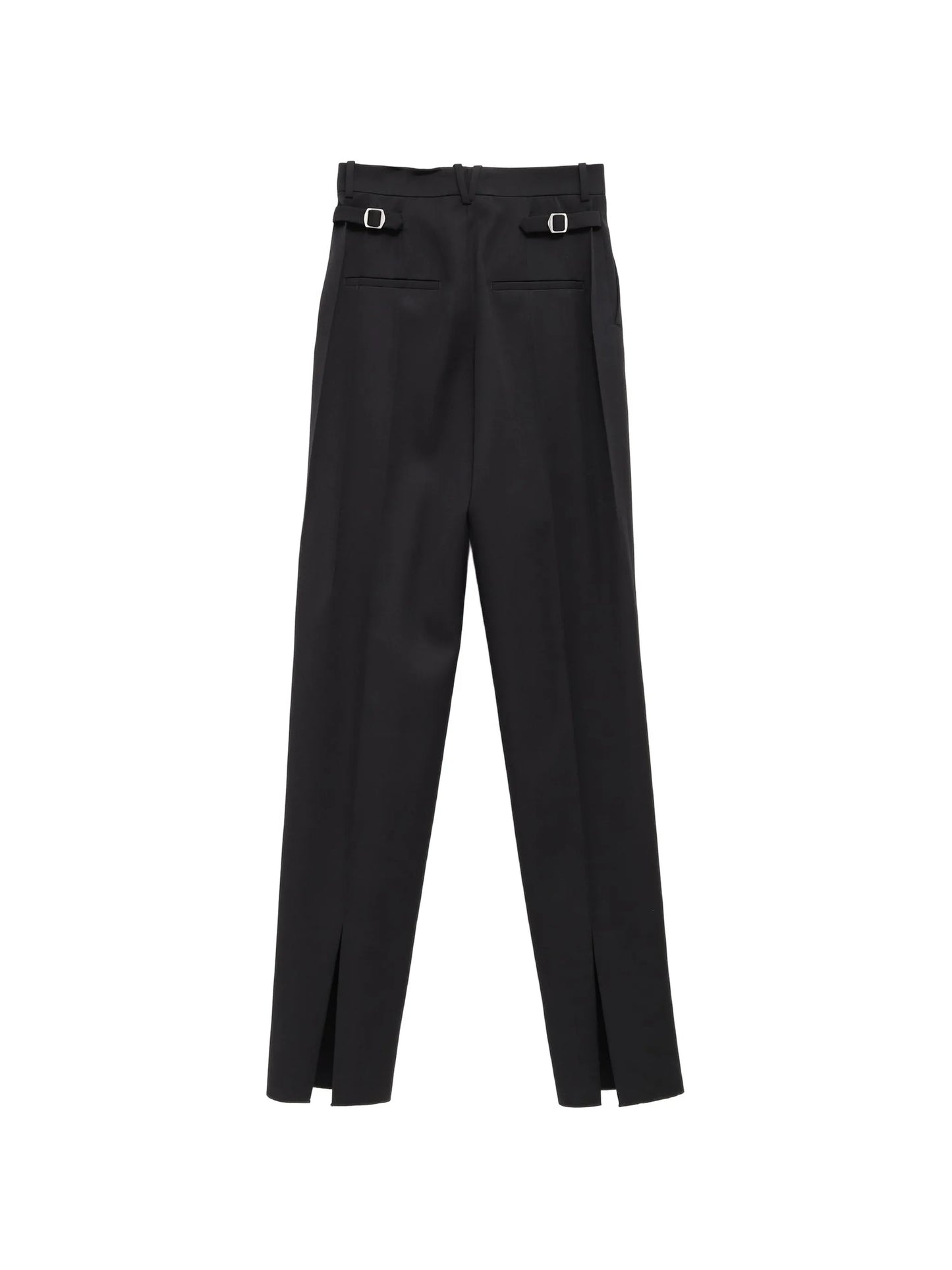 buckled-strap split-hem tailored trousers
