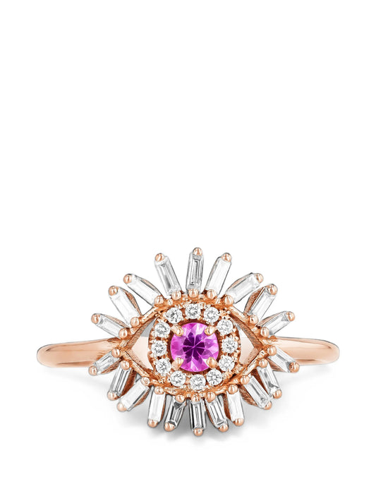 mini Evil Eye sapphire and diamond ring