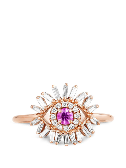 mini Evil Eye sapphire and diamond ring
