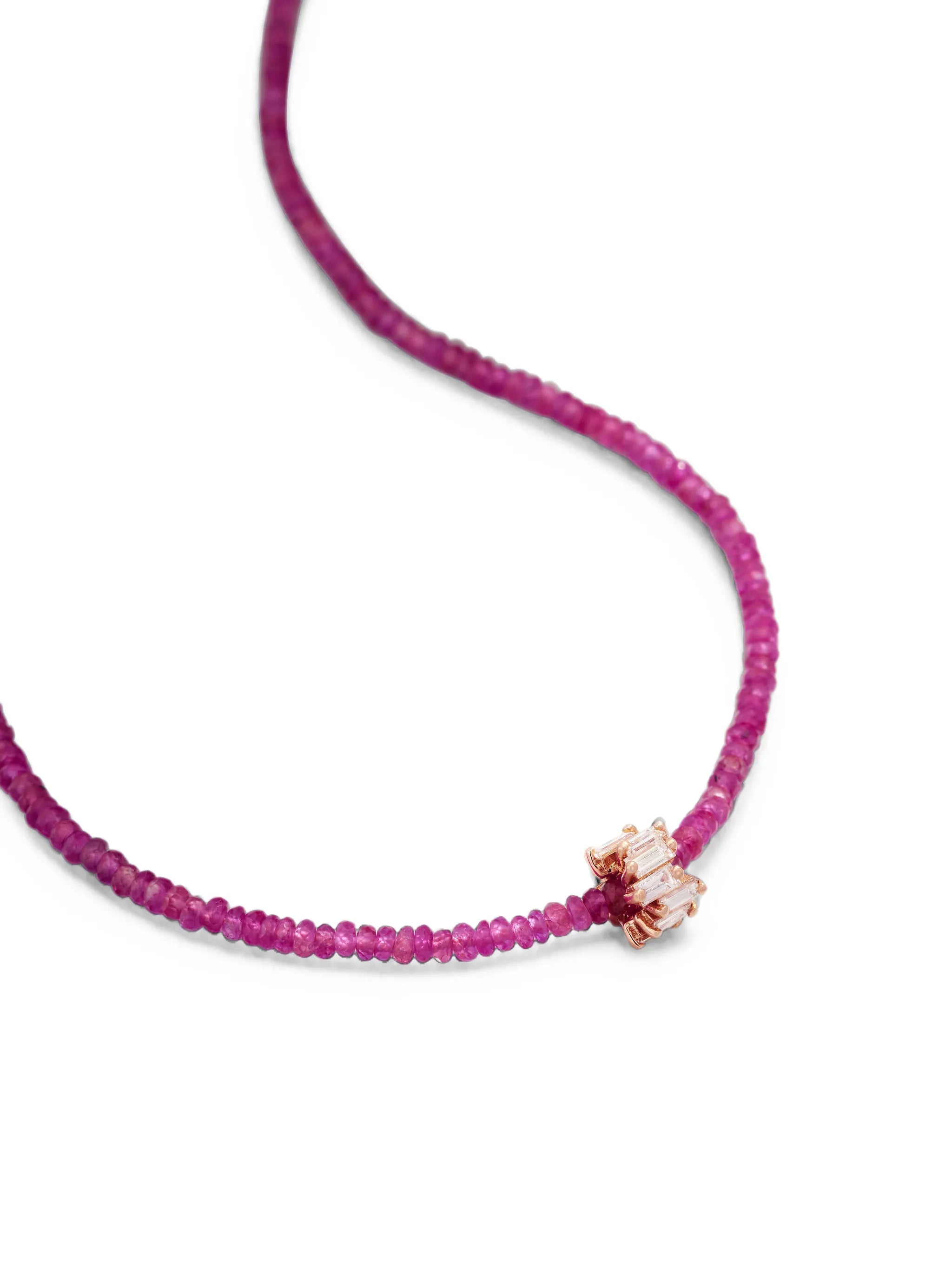 Infinite spinel and diamond necklace