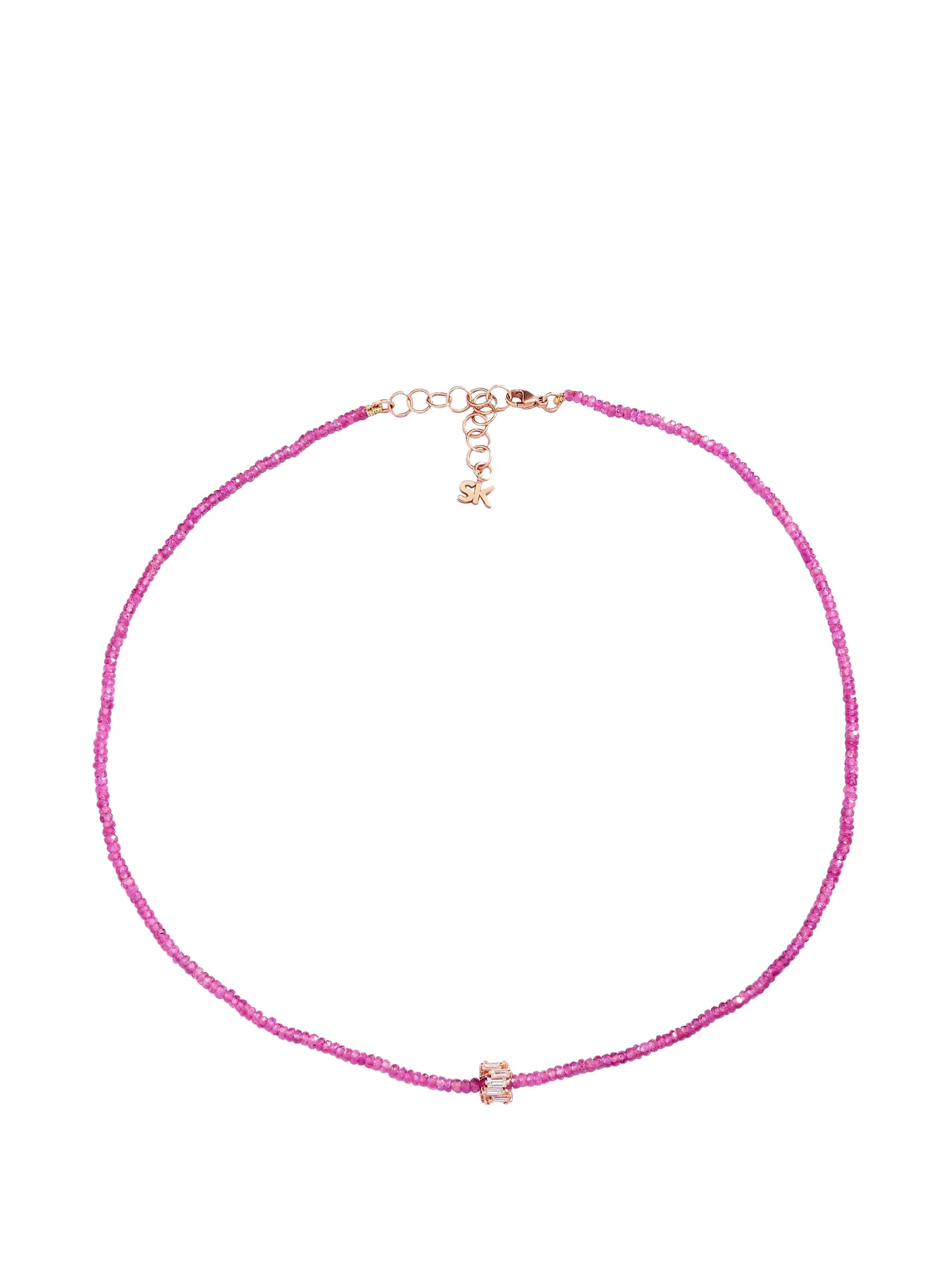 Infinite spinel and diamond necklace
