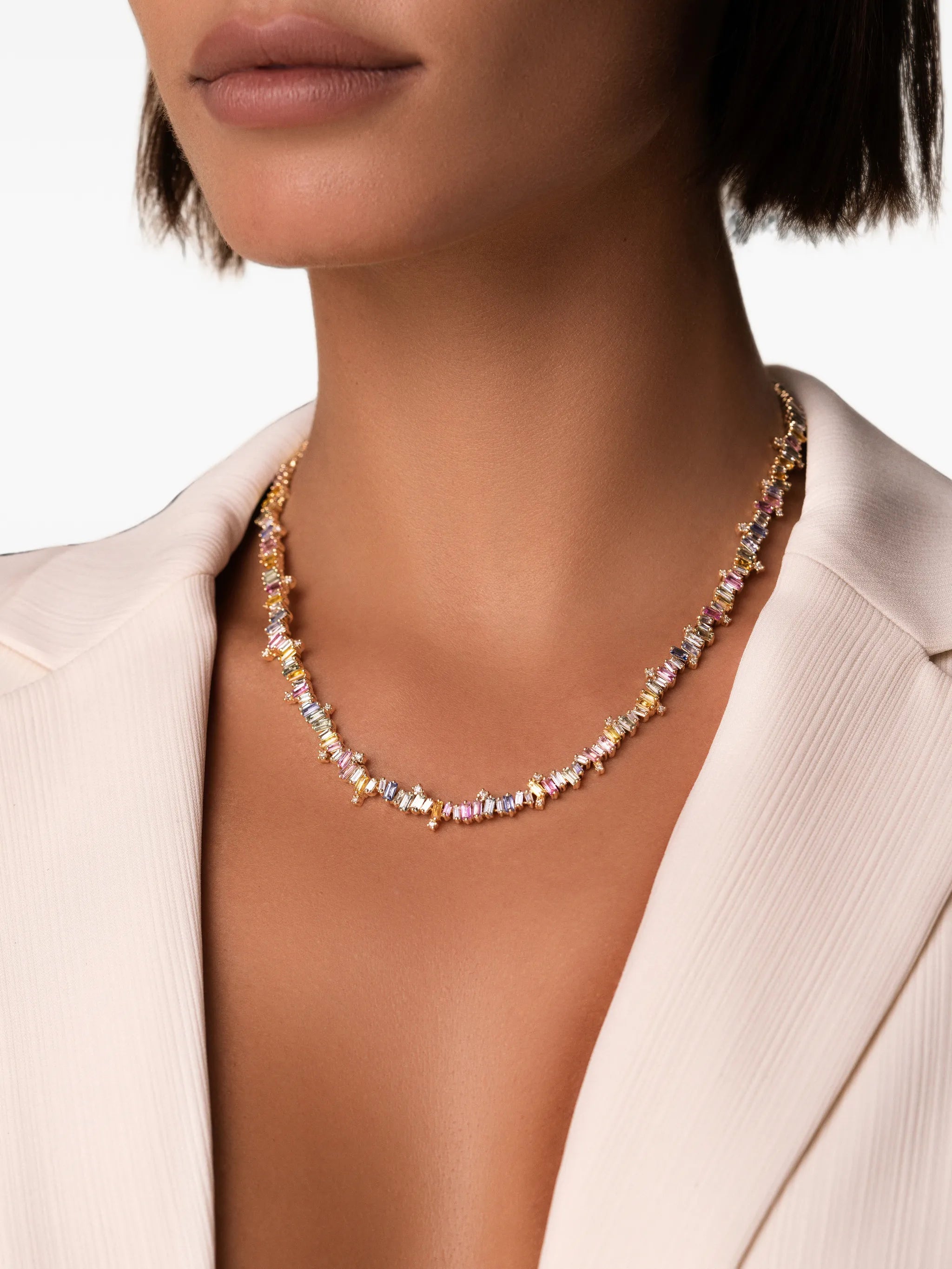 Bold Burst sapphire and diamond necklace