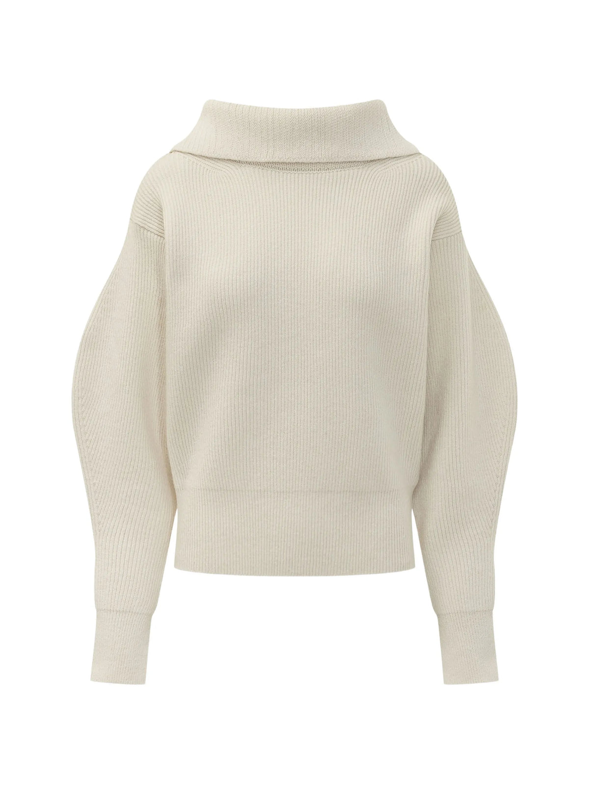 slashed sweater in wool and cashmere