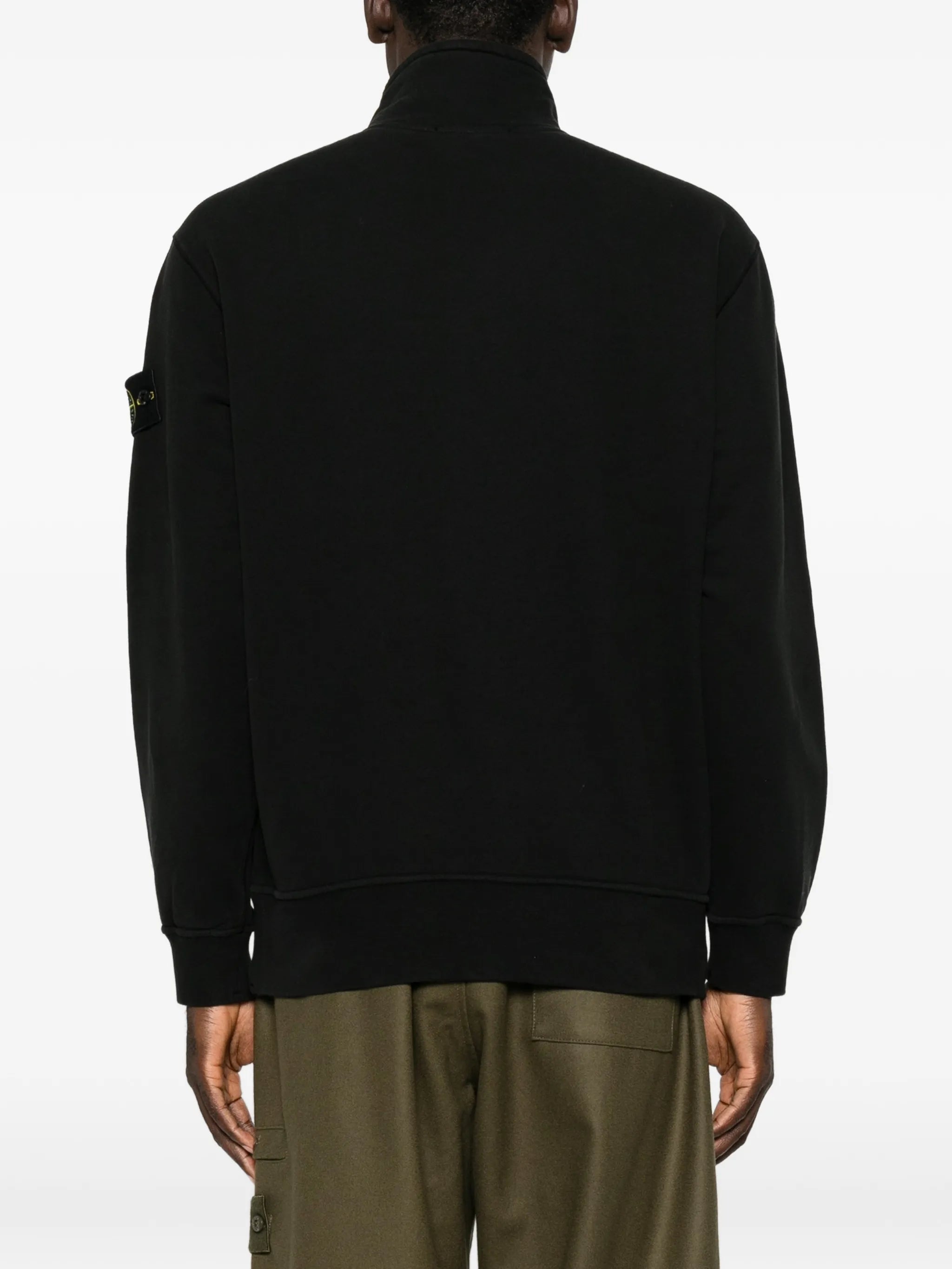 Compass-patch quarter-zip sweater
