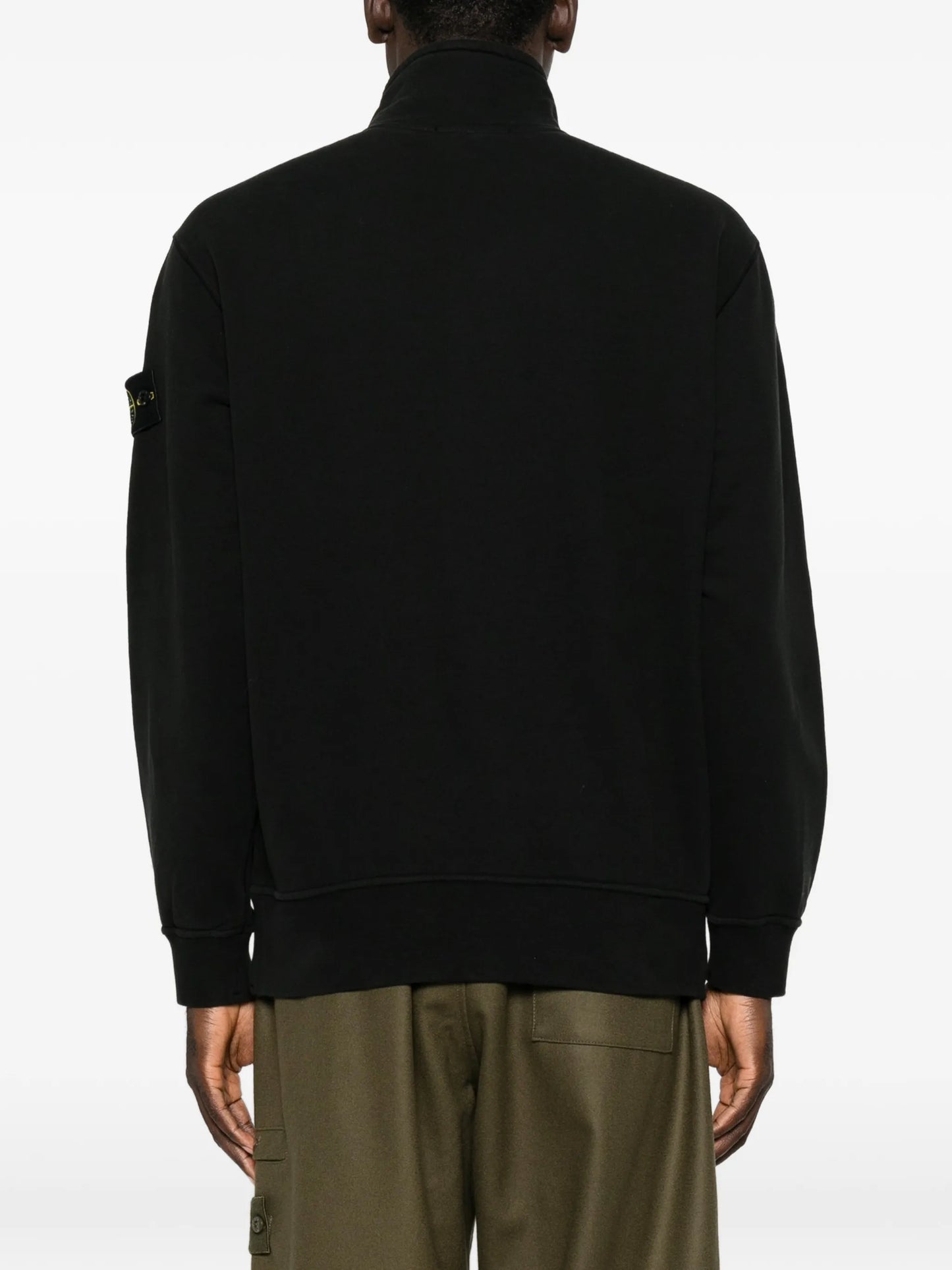 Compass-patch quarter-zip sweater