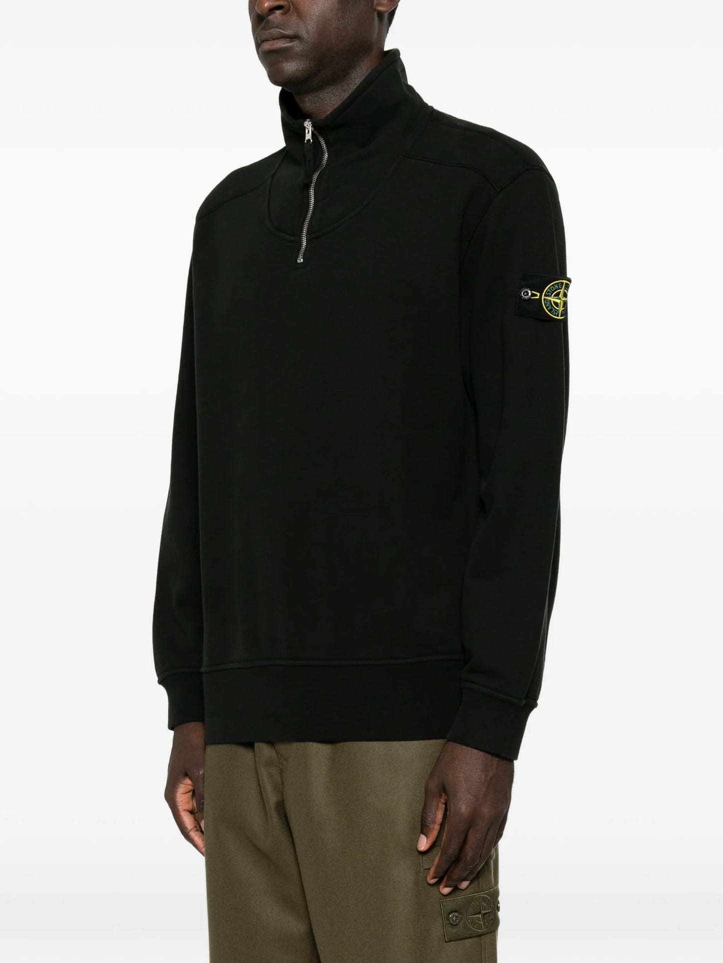 Compass-patch quarter-zip sweater