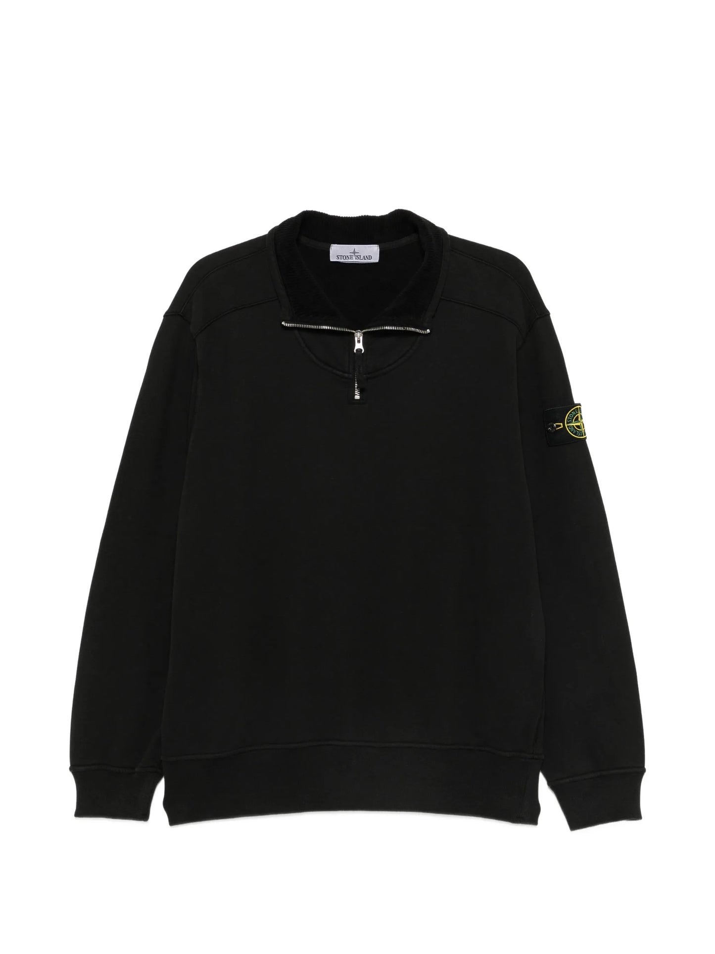 Compass-patch quarter-zip sweater
