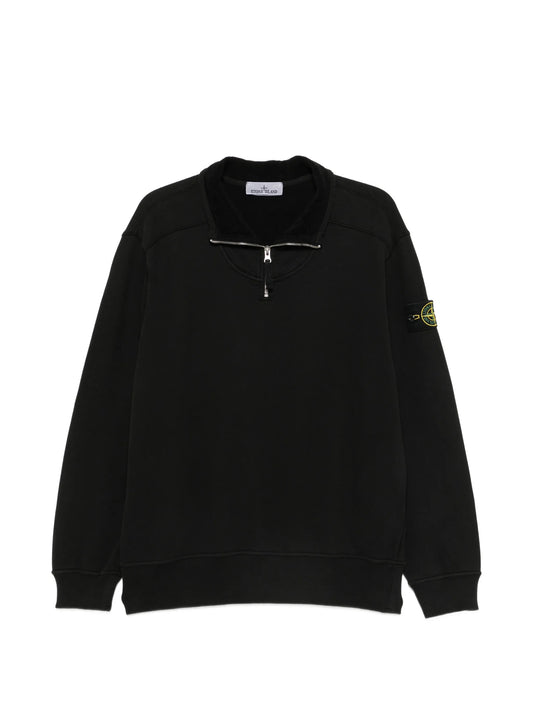 Compass-patch quarter-zip sweater