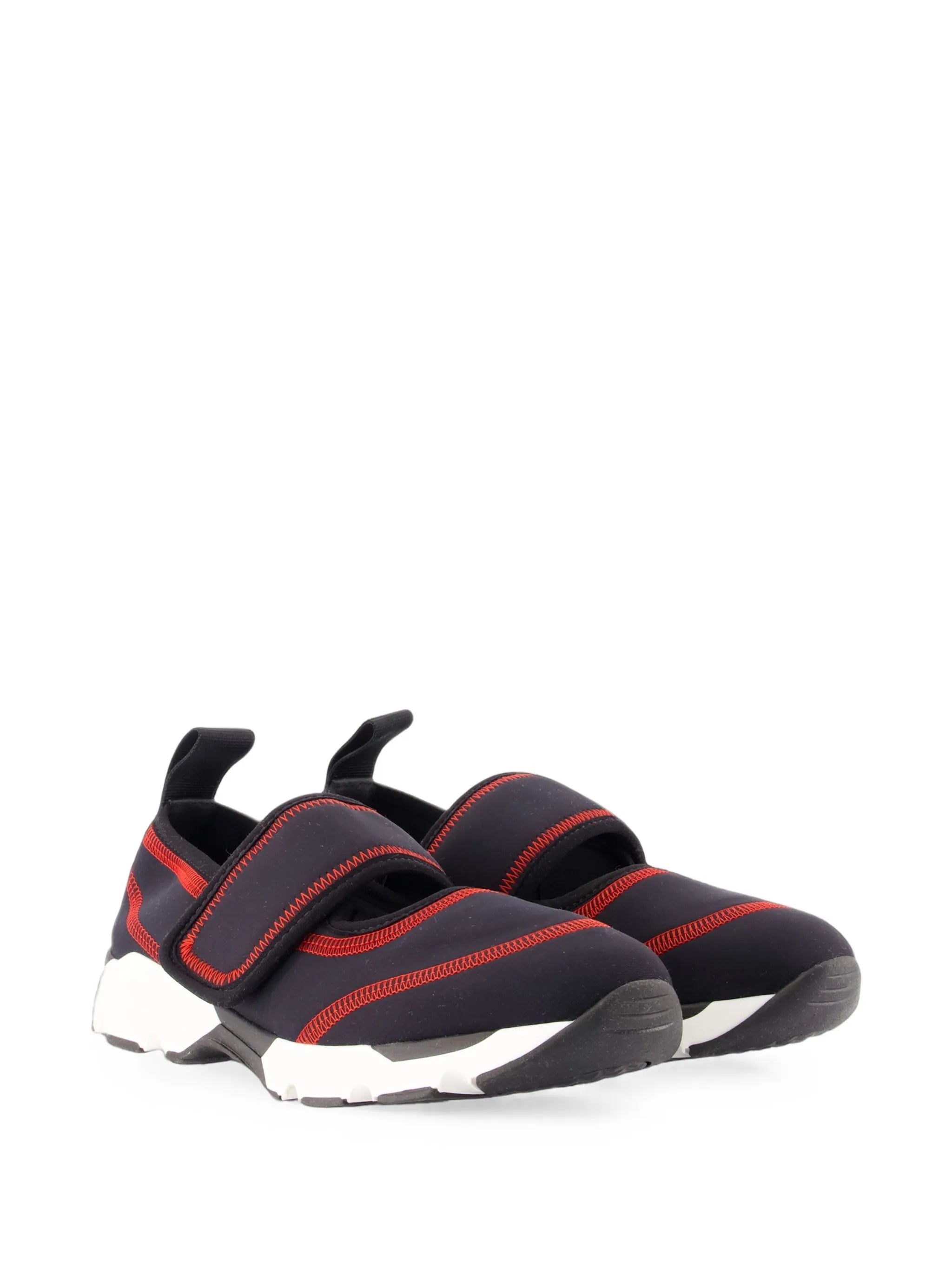 touch-strap contrast-stitch sneakers