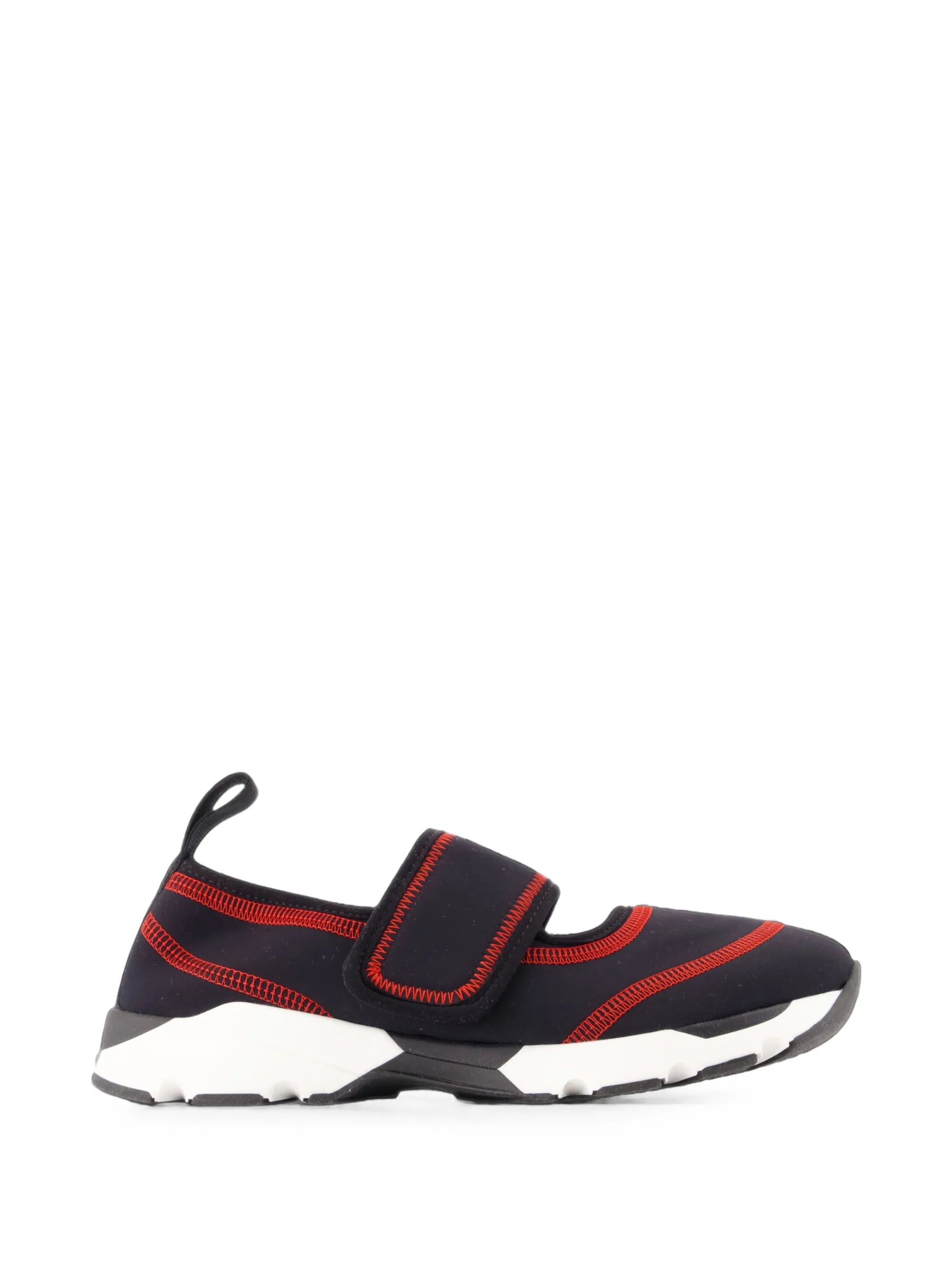 neoprene mary jane running sneaker with contrast stitching