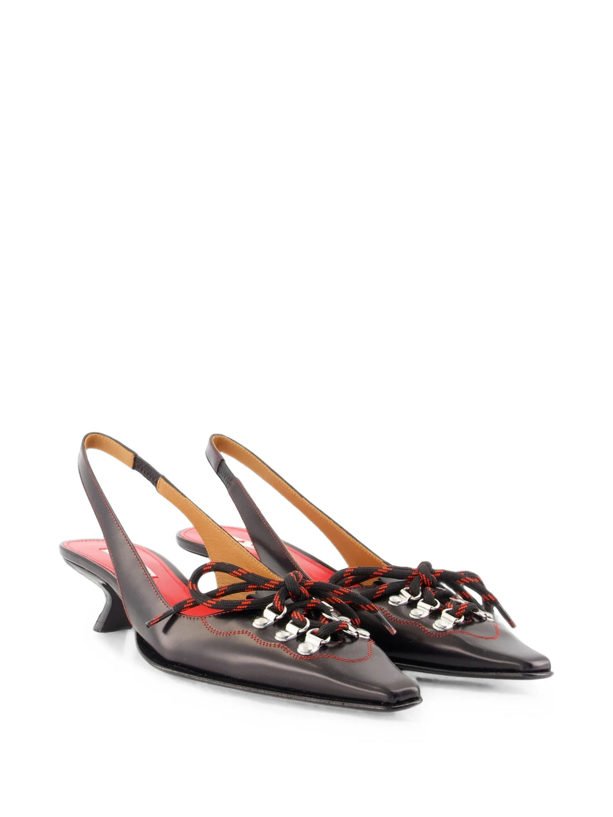 lace-up slingback pumps