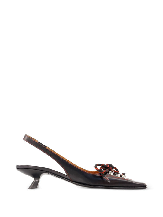 lace-up slingback pumps