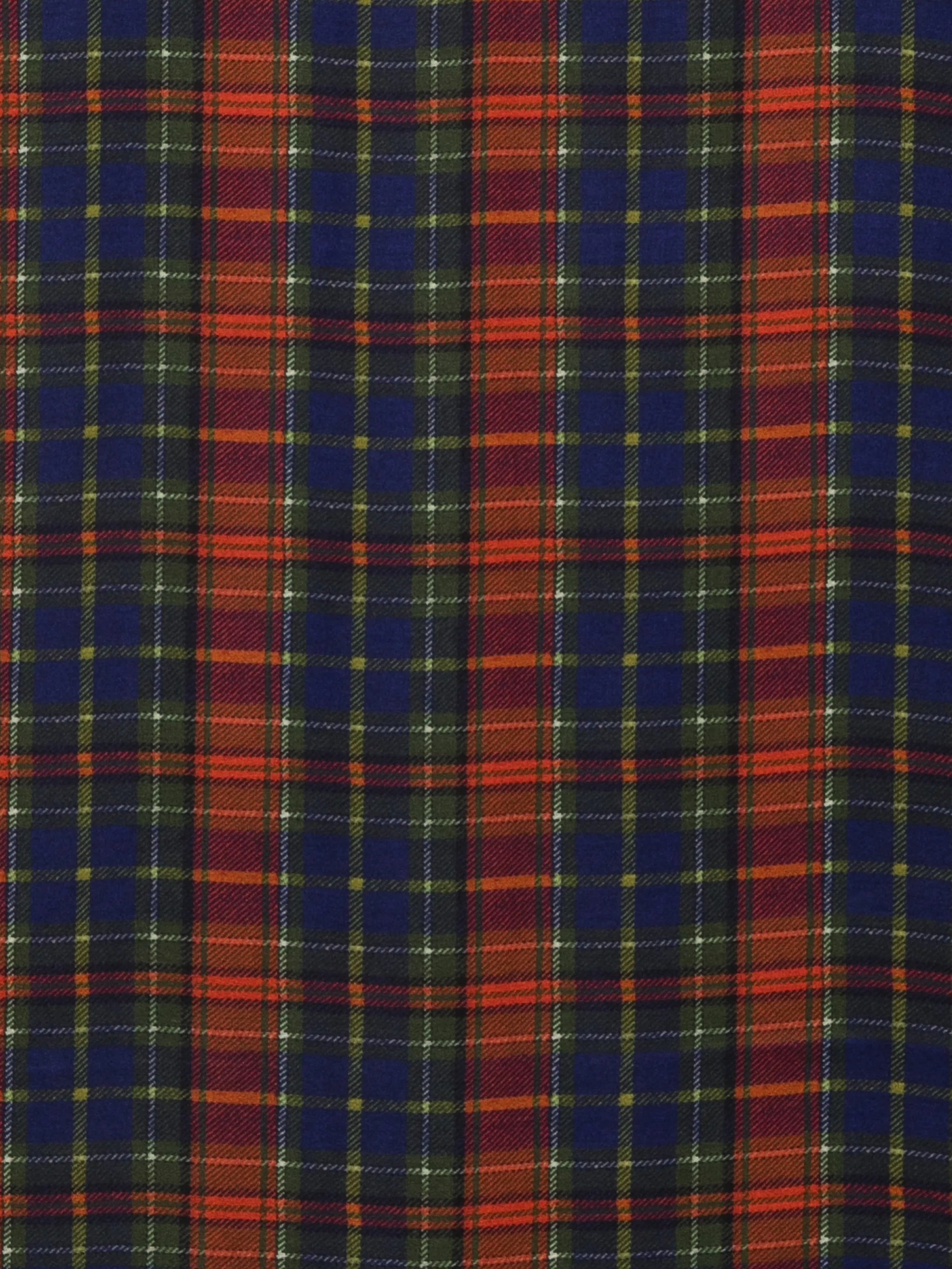 tartan-print floral-print scarf