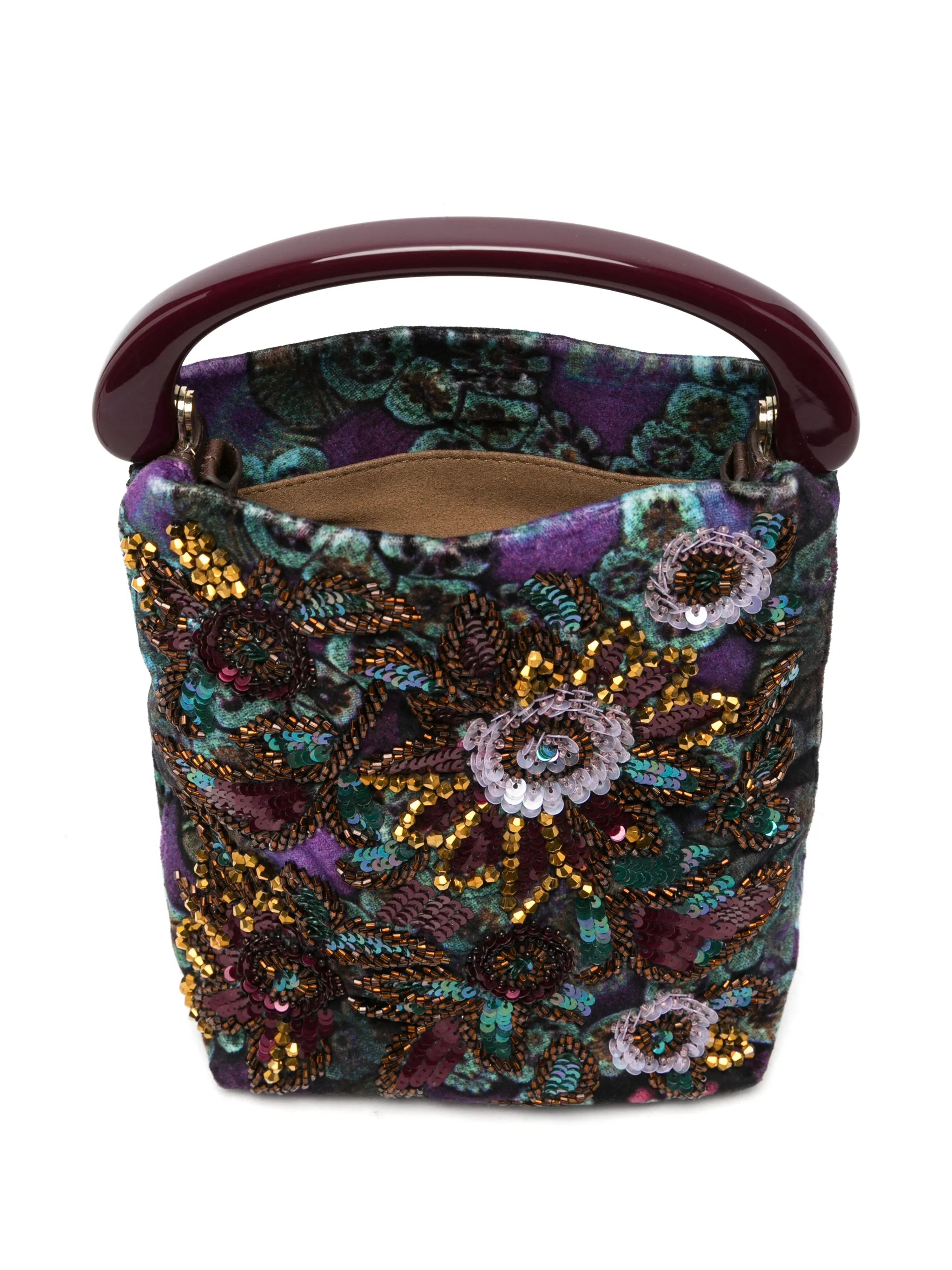 sequin-embellished floral mini bag