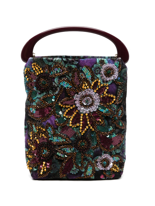 sequin-embellished floral mini bag