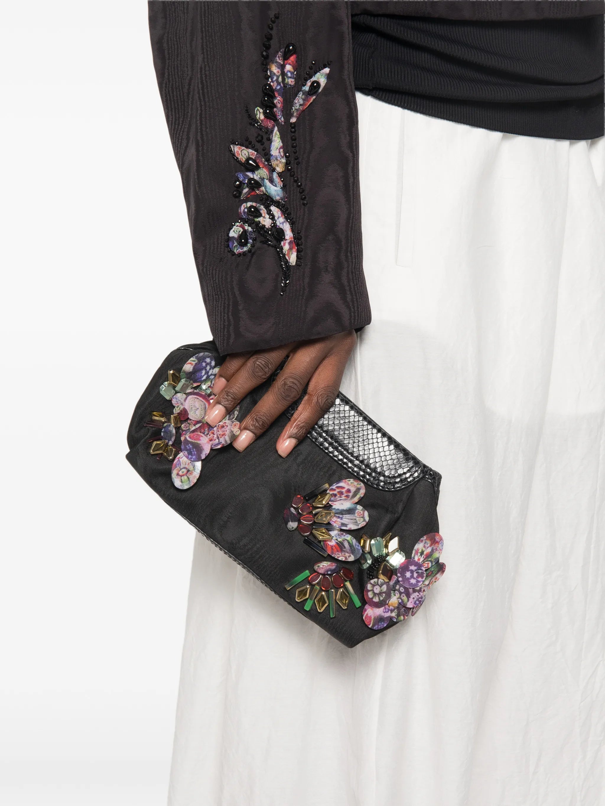 sequin-embellished clutch bag