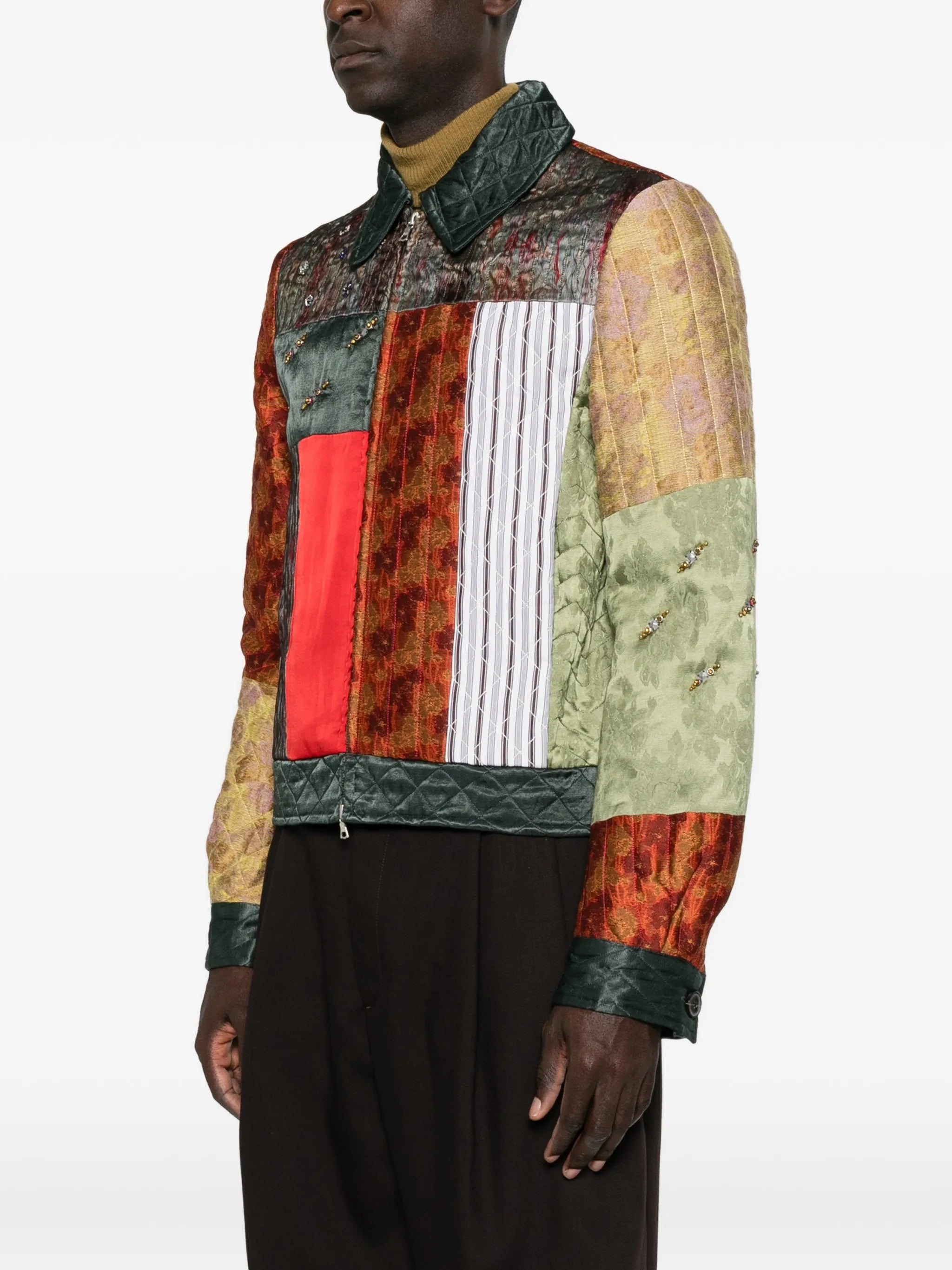 patchwork embellished jacket