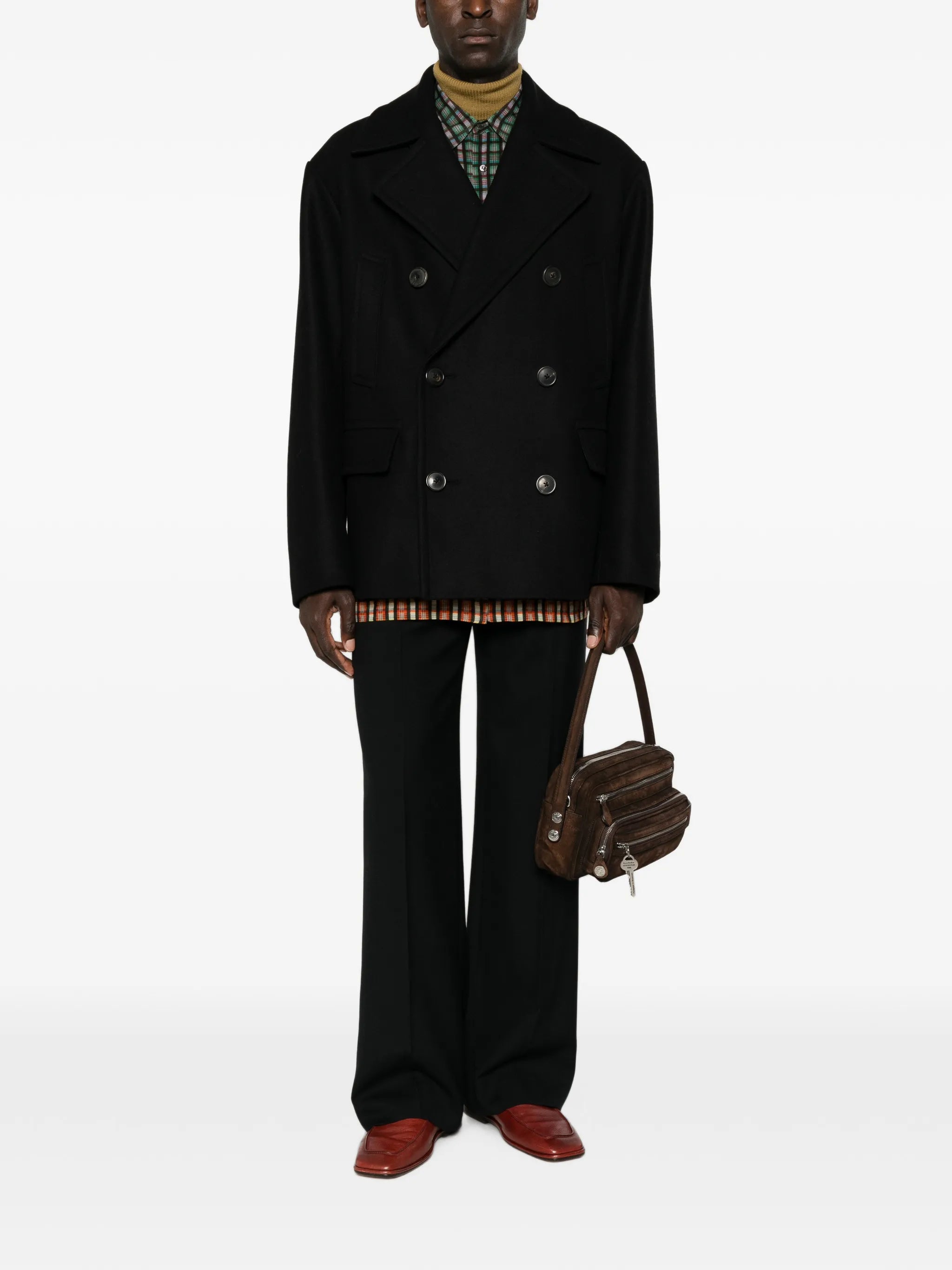 double-breasted peacoat