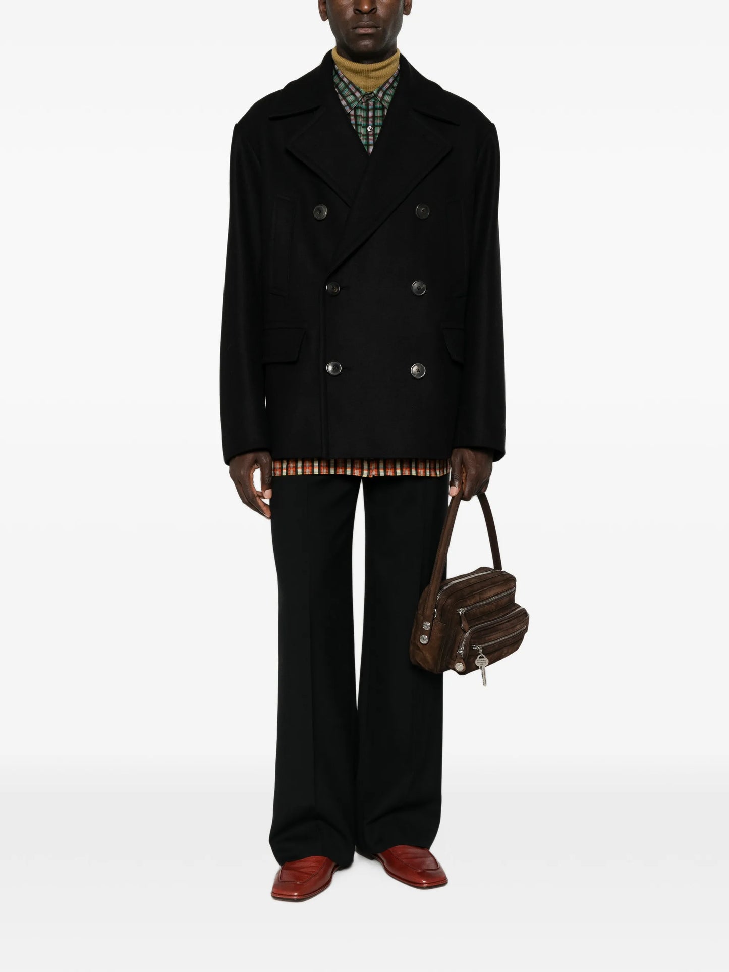 double-breasted peacoat