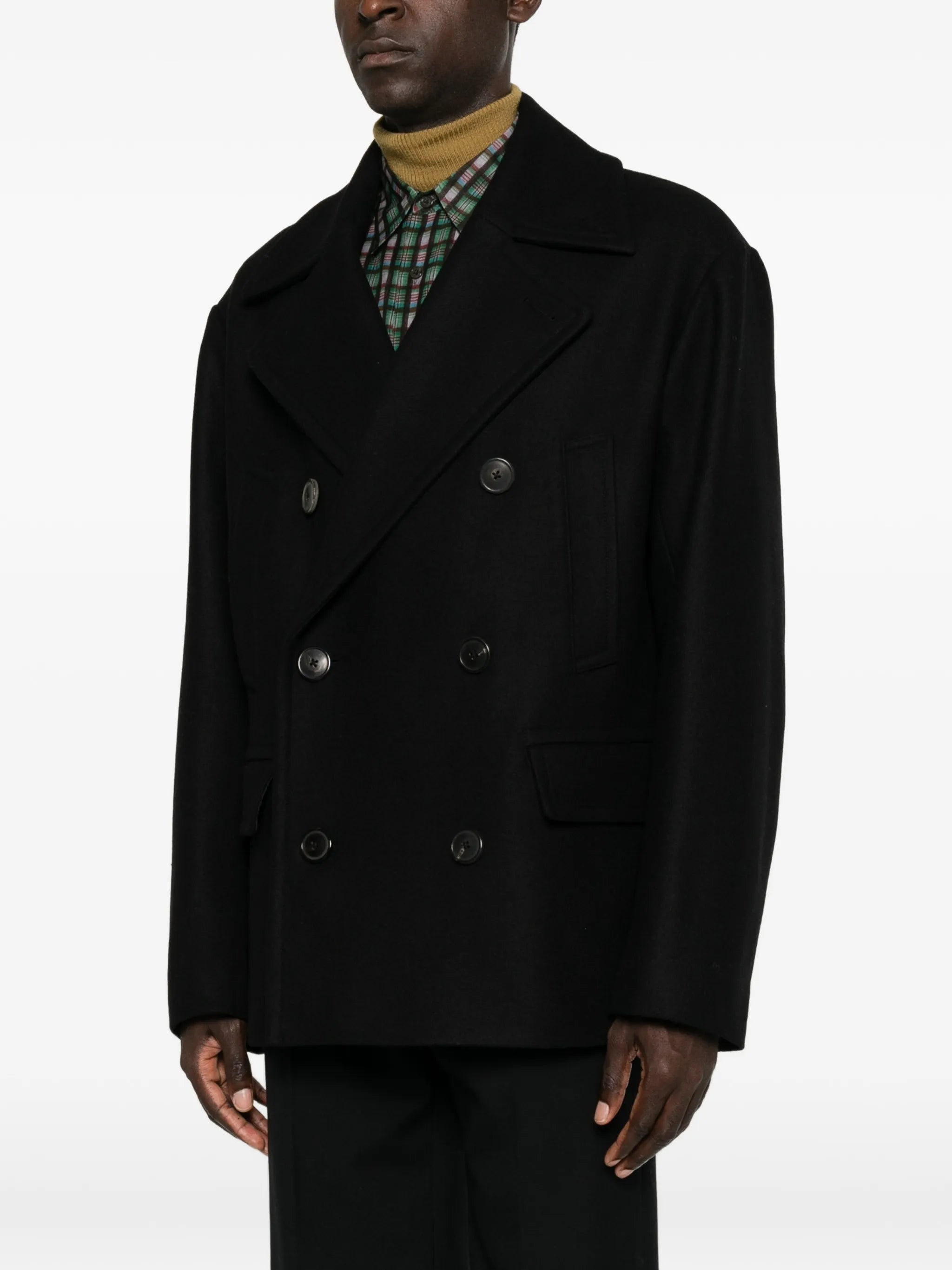 double-breasted peacoat