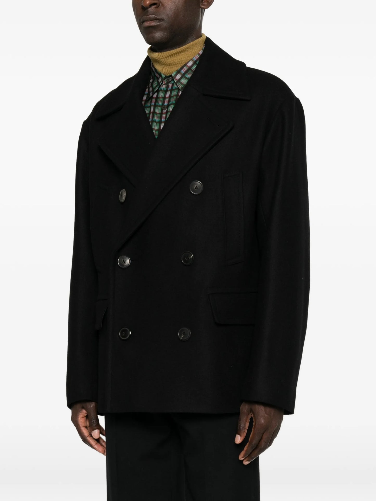 double-breasted peacoat
