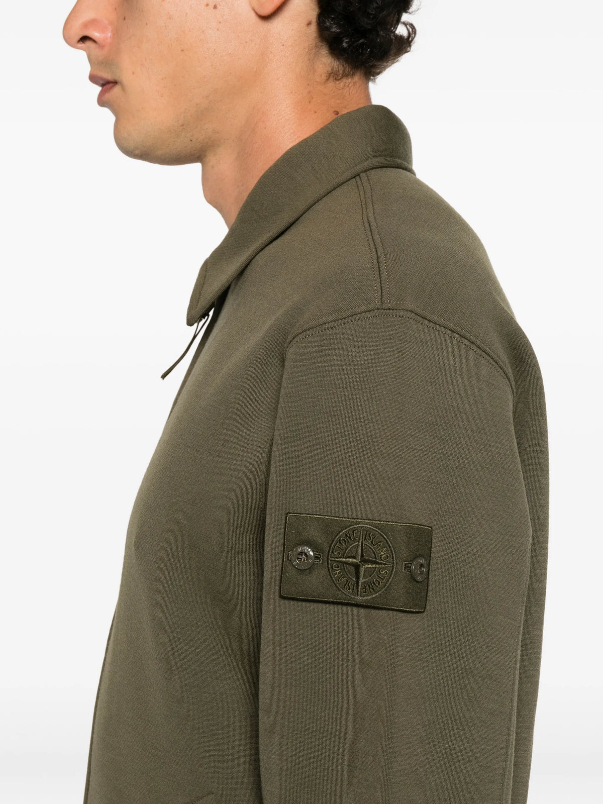 logo-patch zip-up sweater