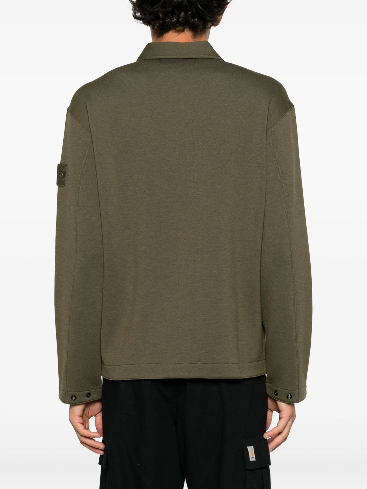 logo-patch zip-up sweater