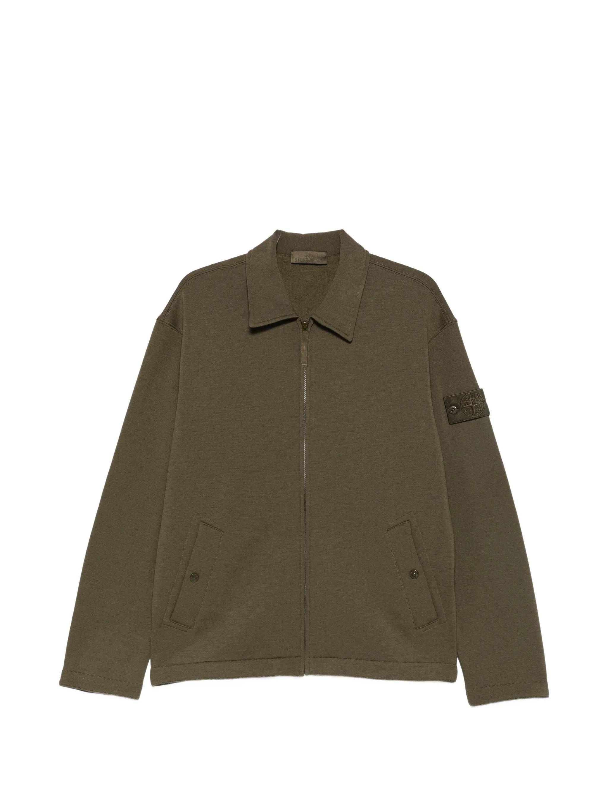logo-patch zip-up sweater