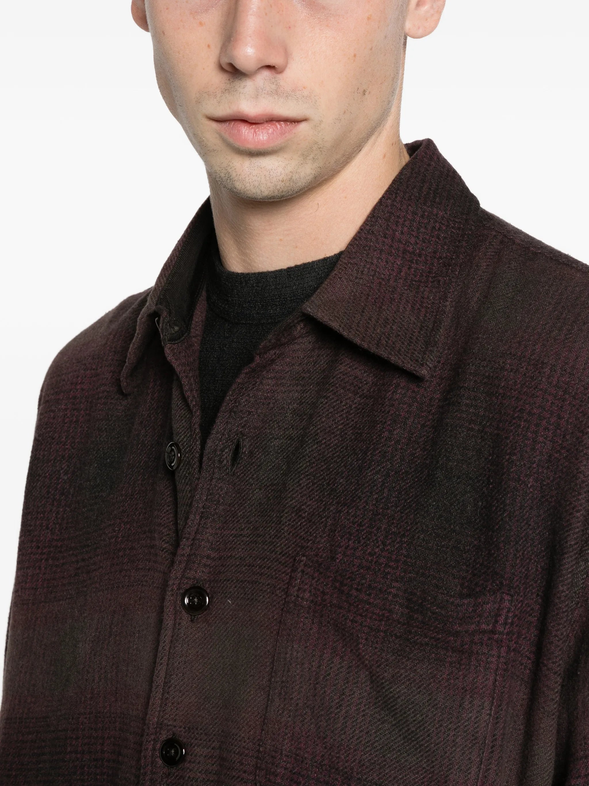 Above shirt cordial dusk check grain weave