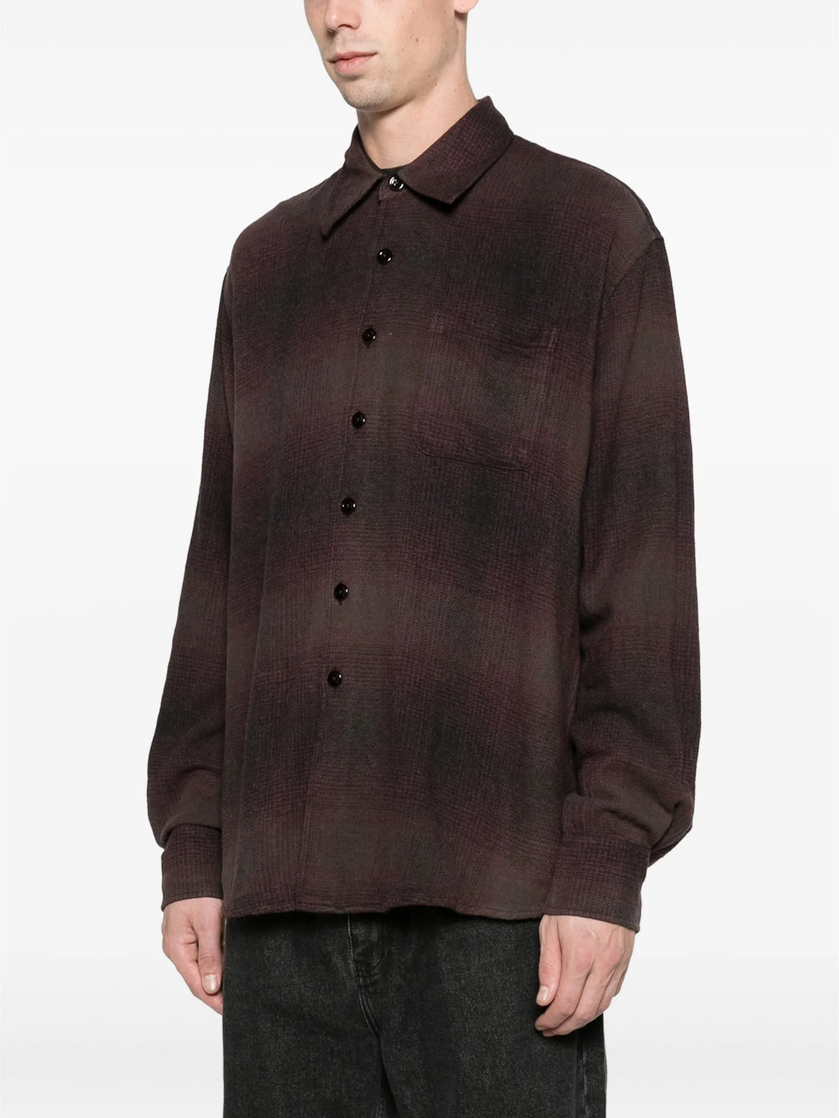 Above shirt cordial dusk check grain weave