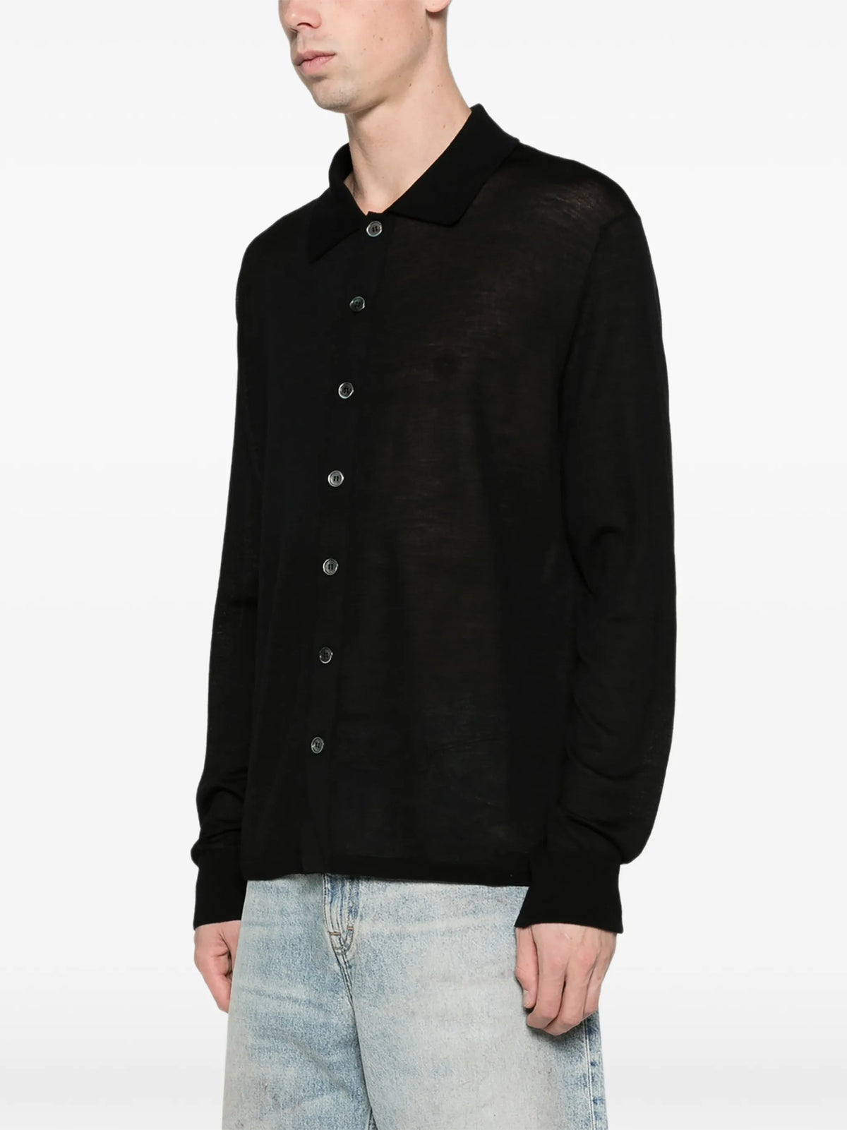 fall cardigan black superfine merino