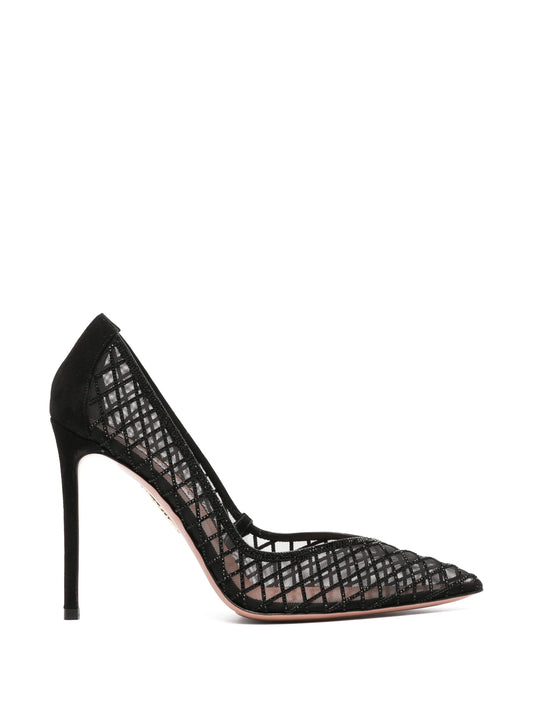 Lumiere crystal-mesh pumps