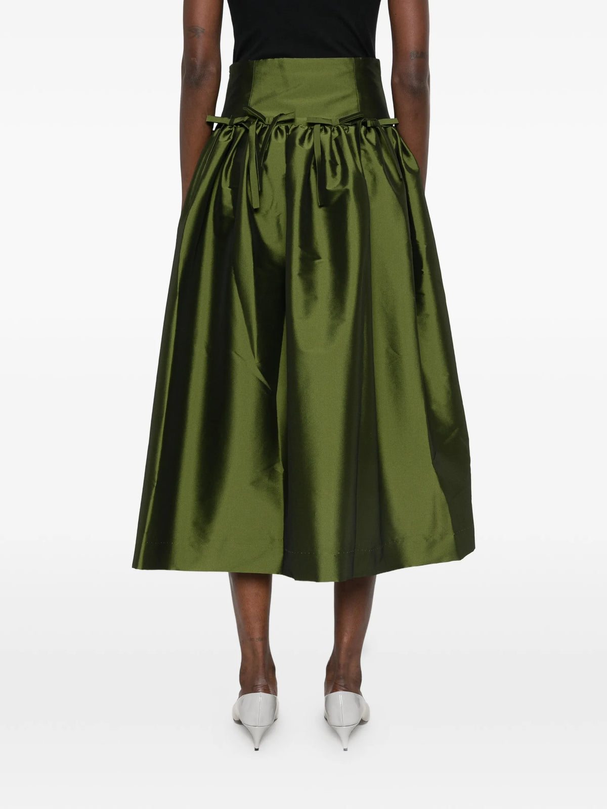 Oscar bow-detailed midi skirt
