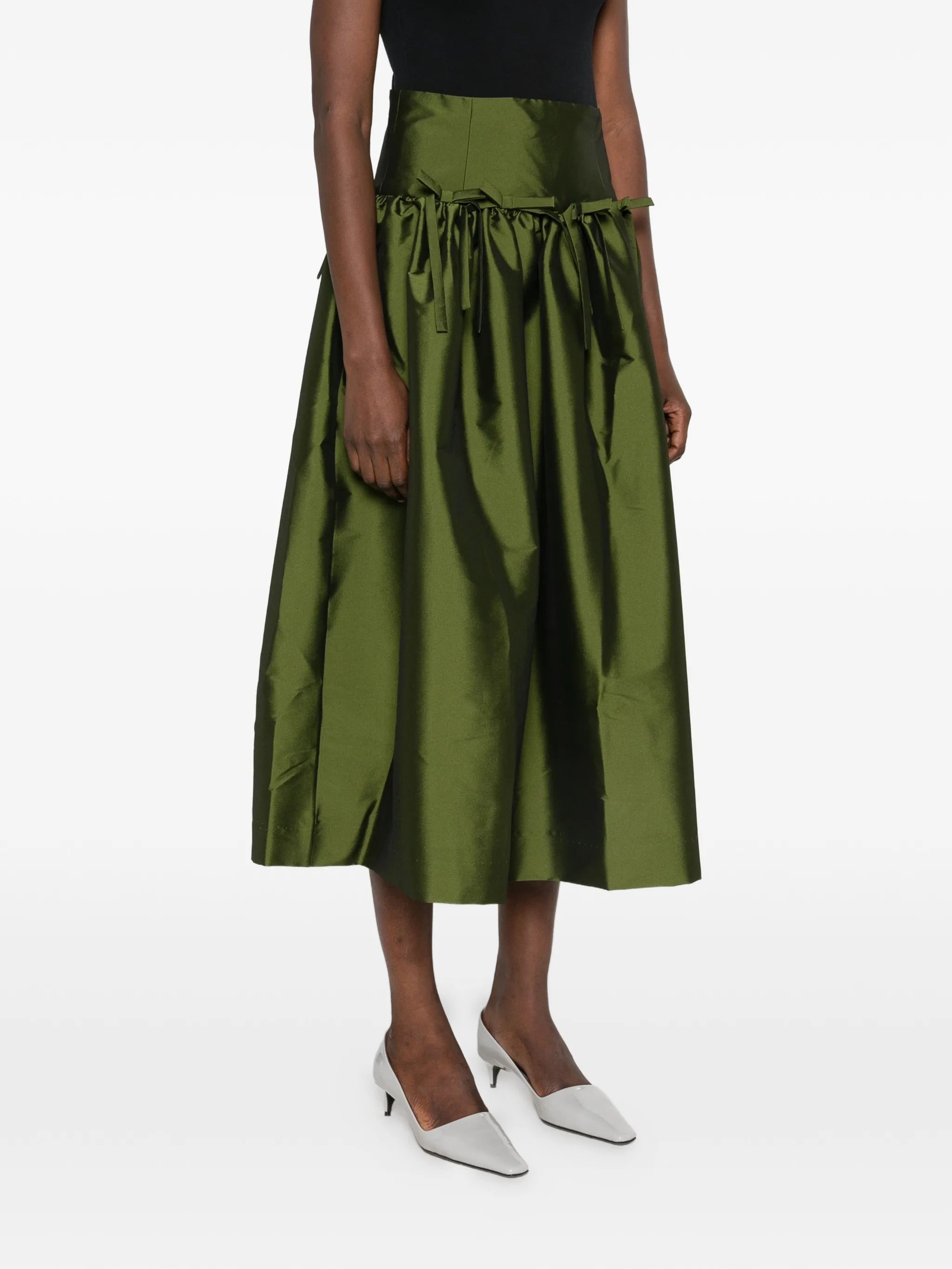Oscar bow-detailed midi skirt