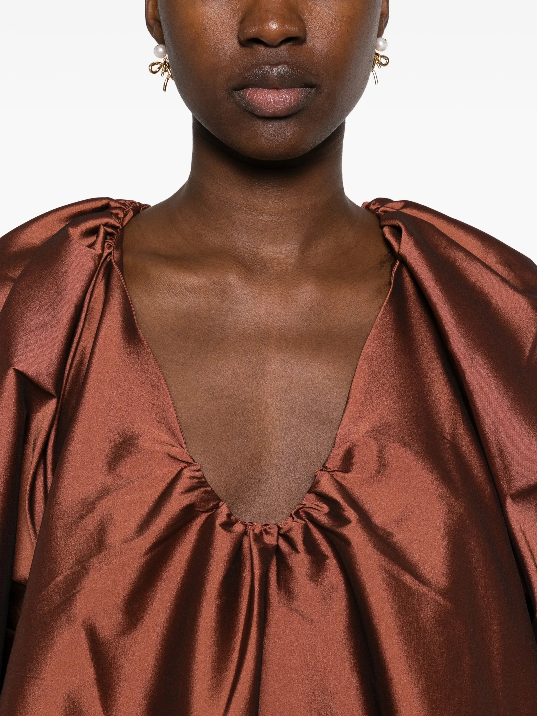 George puff-sleeve mini dress