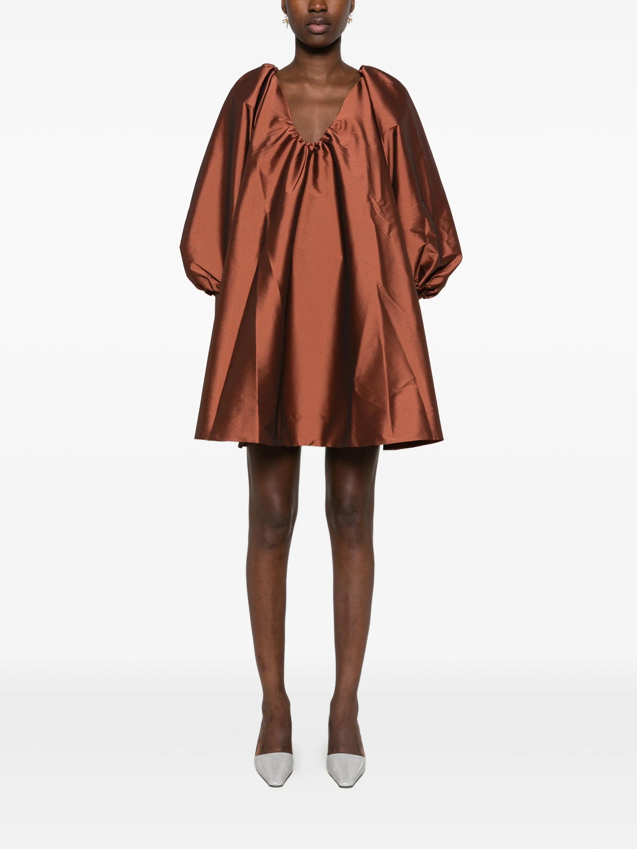 George puff-sleeve mini dress