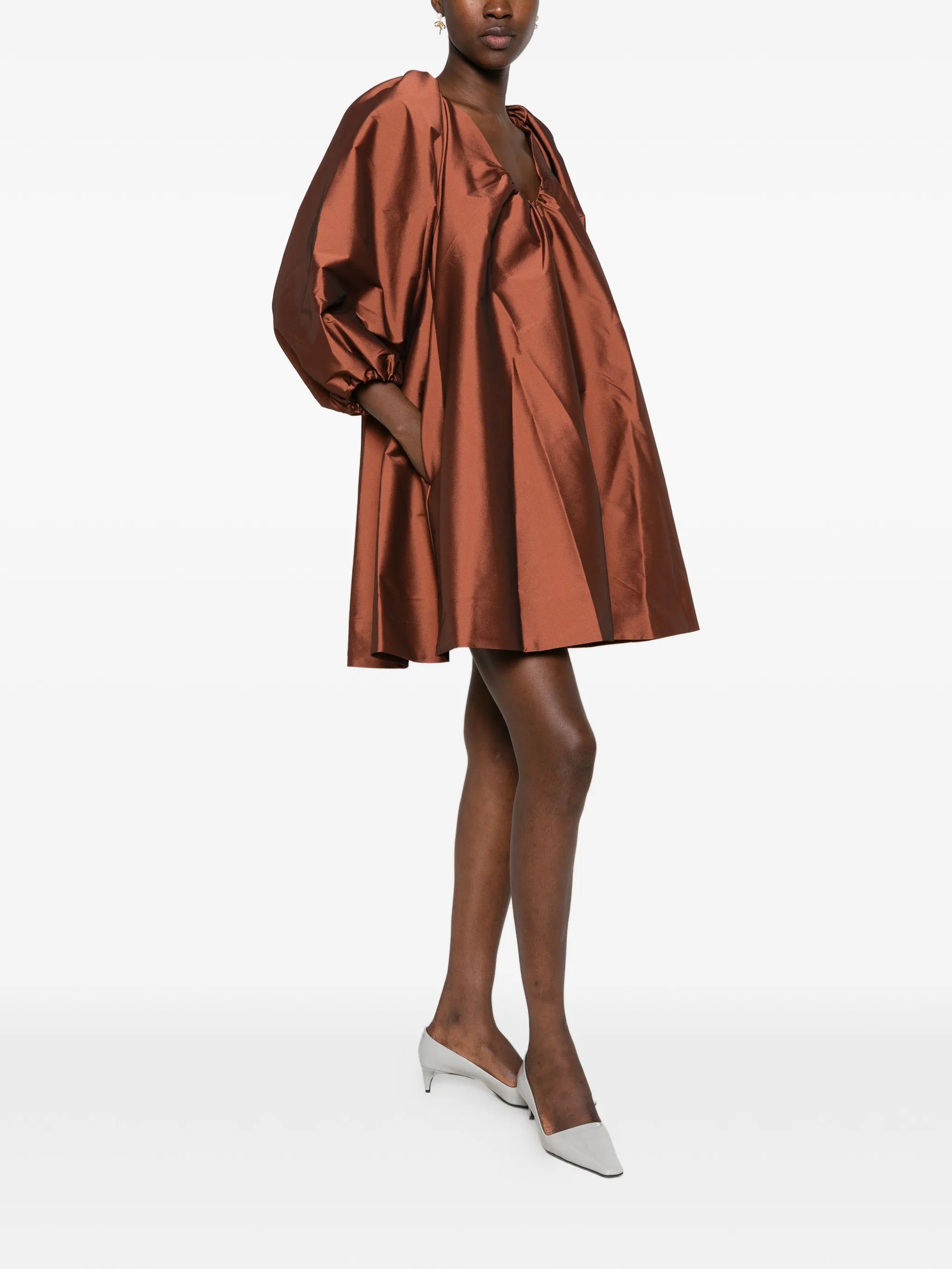 George puff-sleeve mini dress