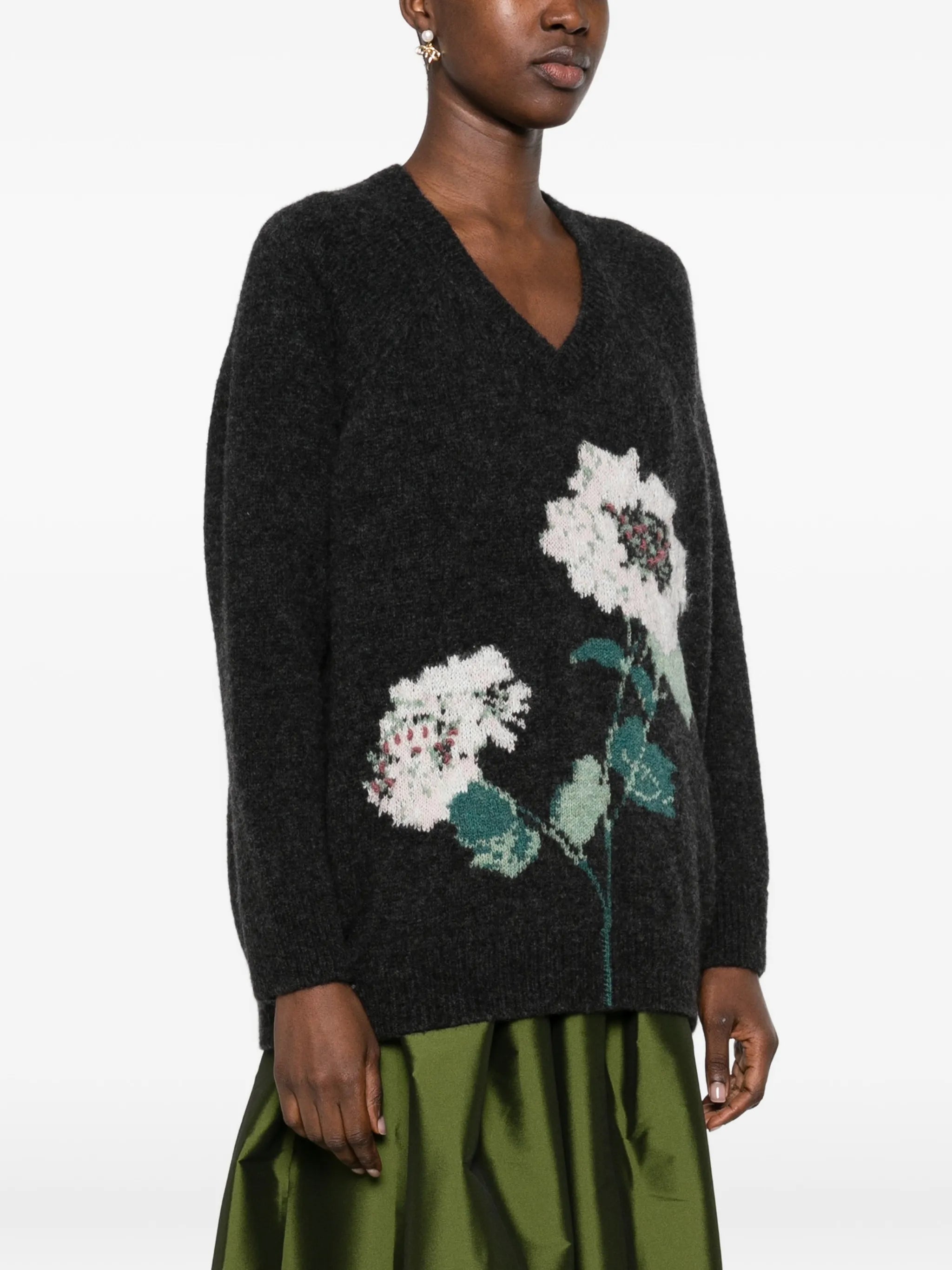 Kane floral-intarsia sweater