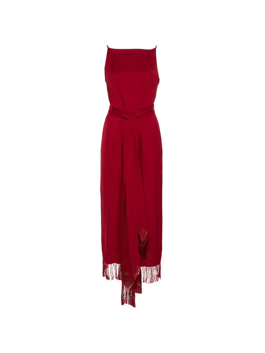 column fringe dress