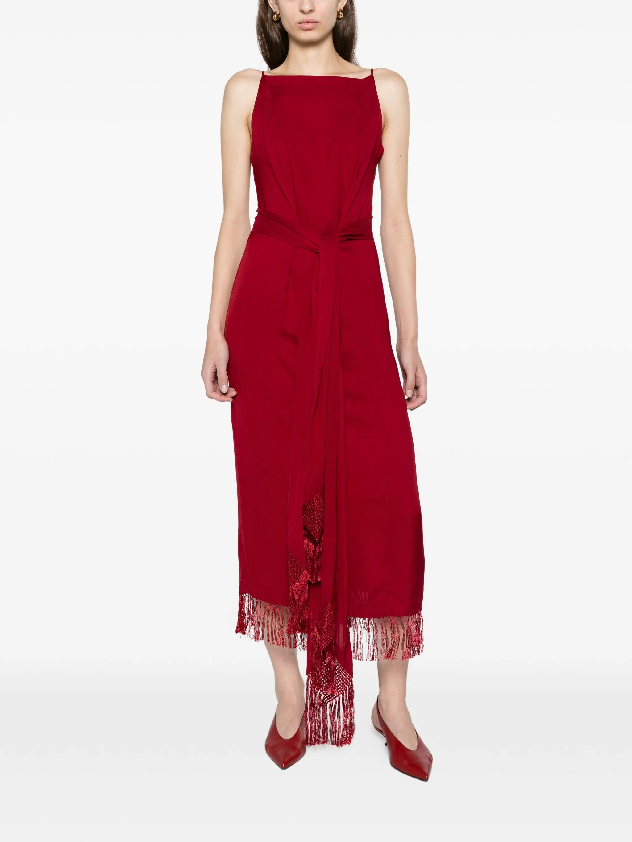 column fringe dress