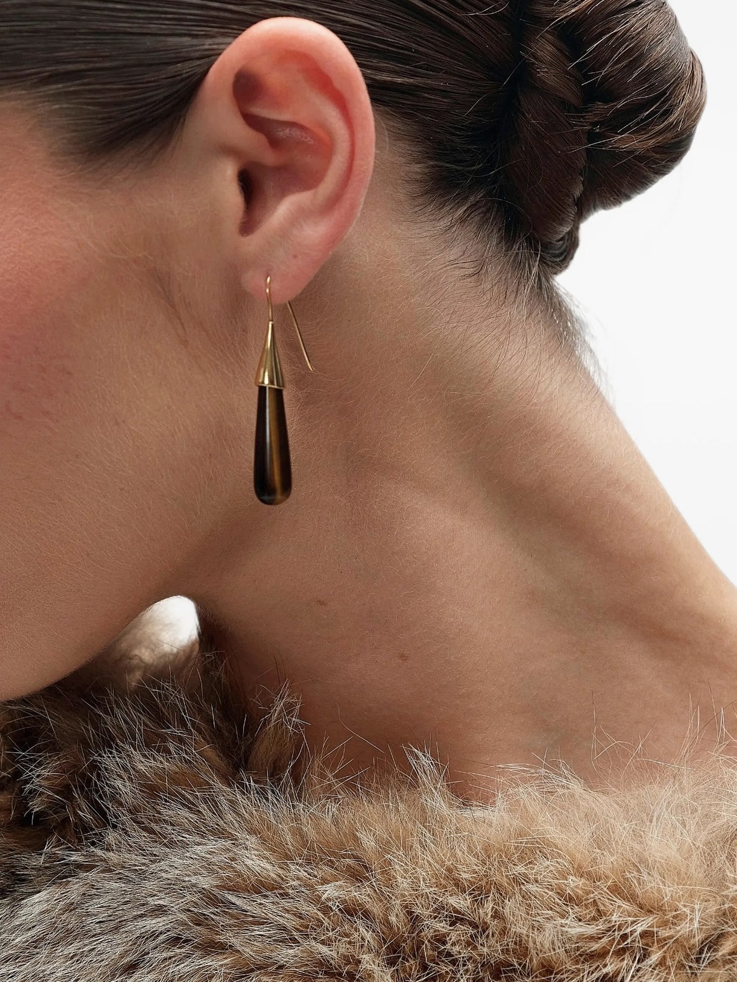 Arco tiger's eye earrings