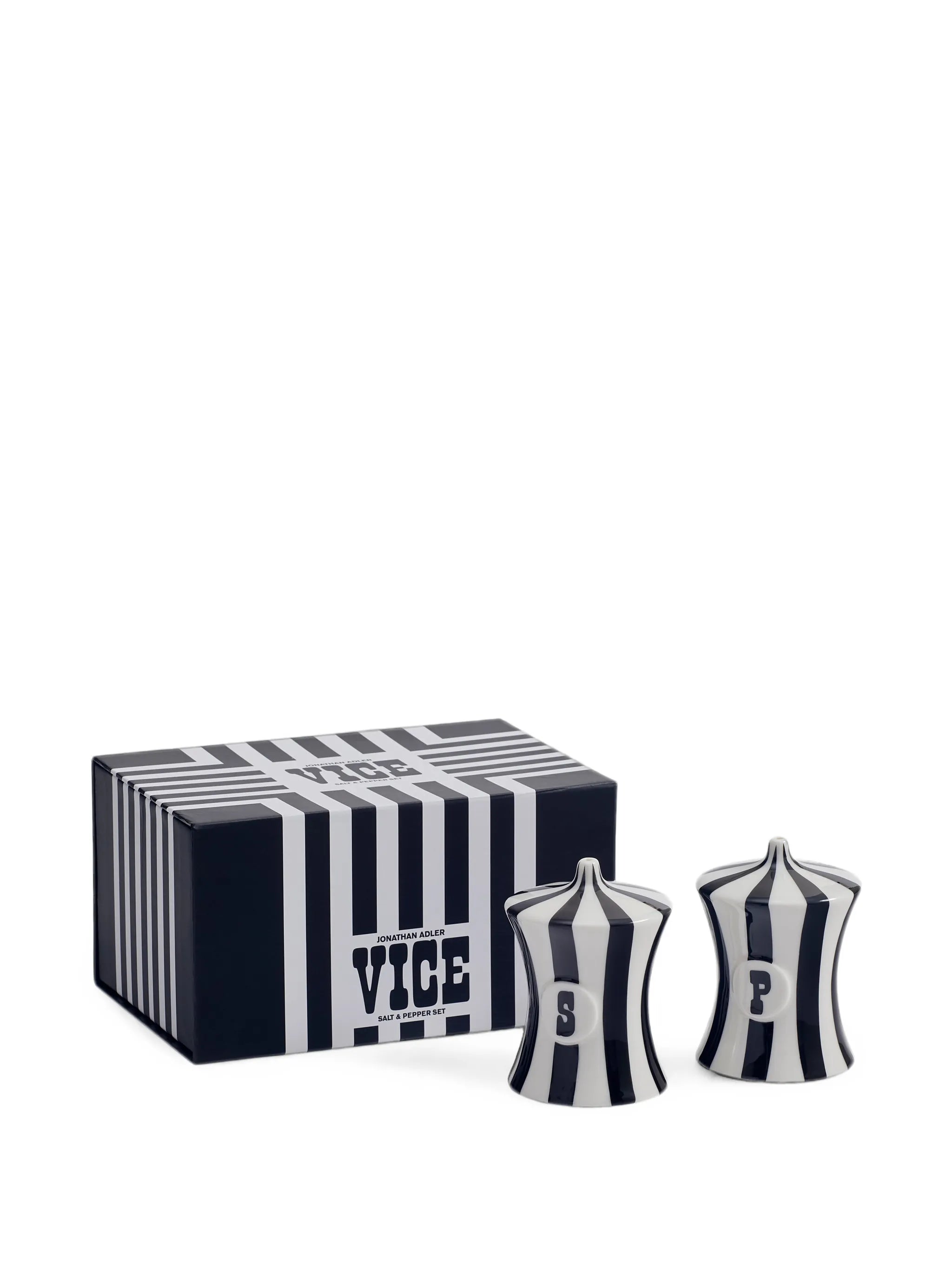 Vice striped salt and pepper set (set of two)