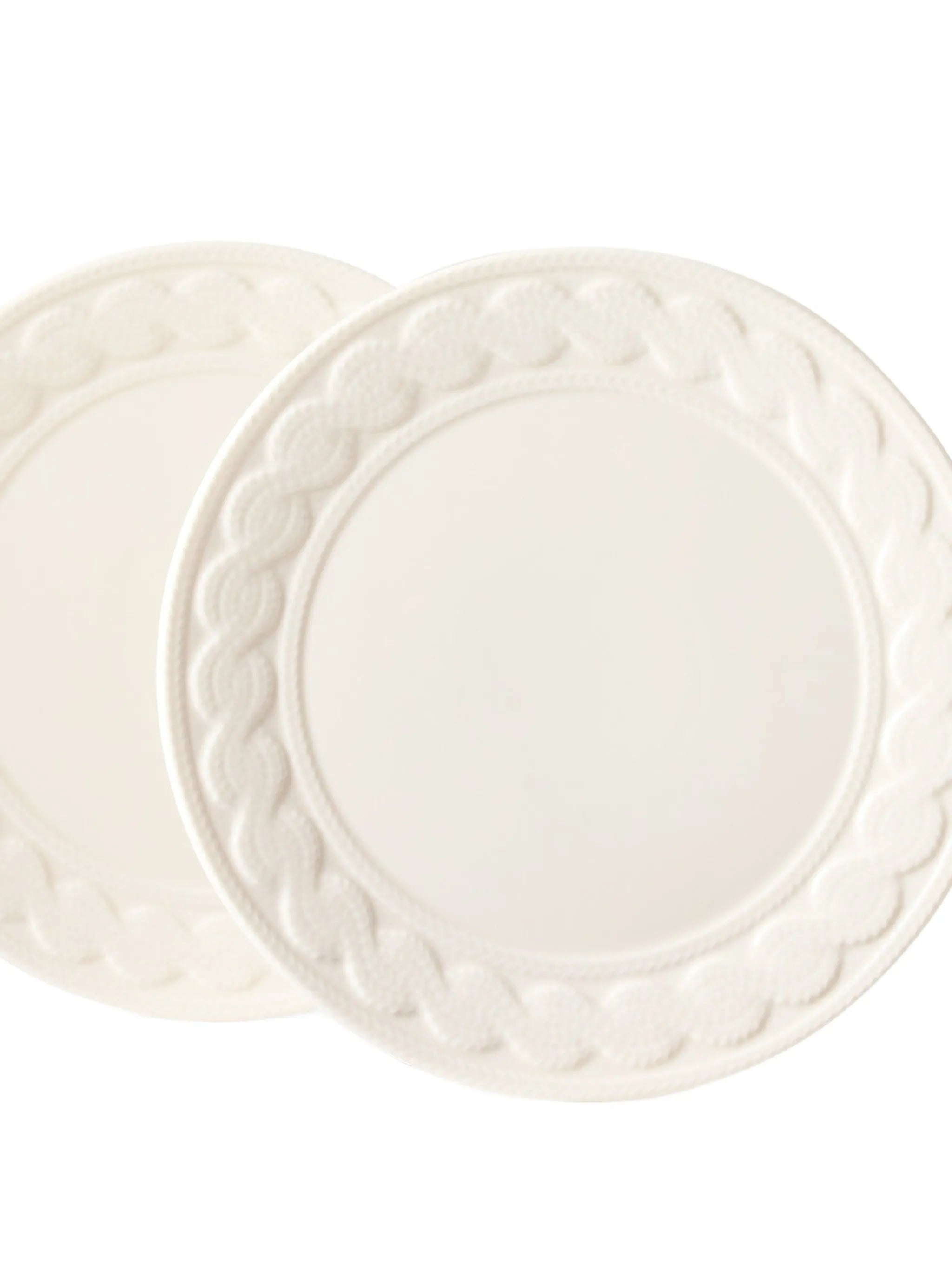 cable-knit dessert plates (set of two)
