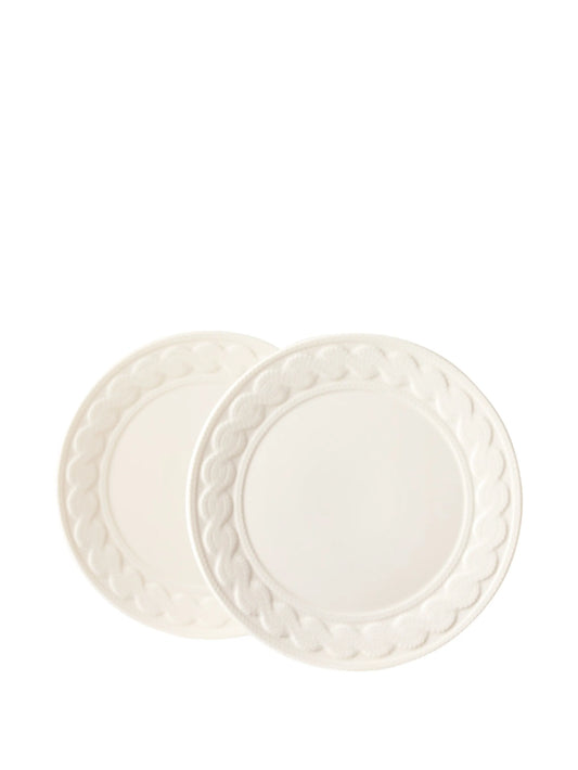 cable-knit dessert plates (set of two)