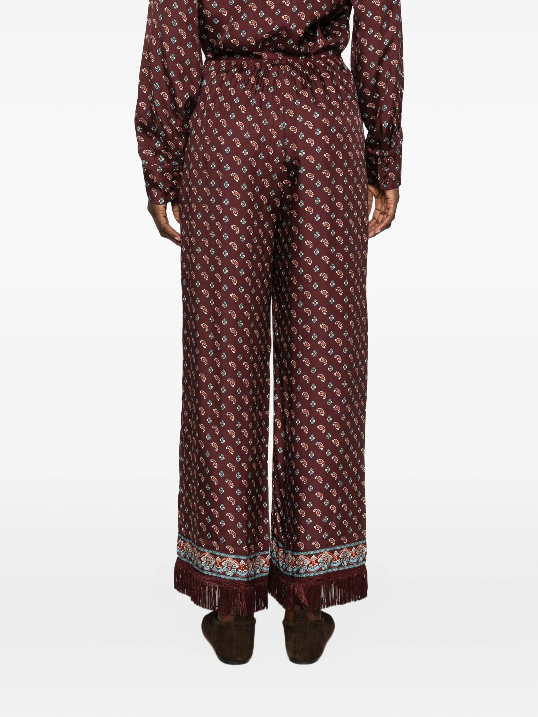 Lavona paisley-print trousers